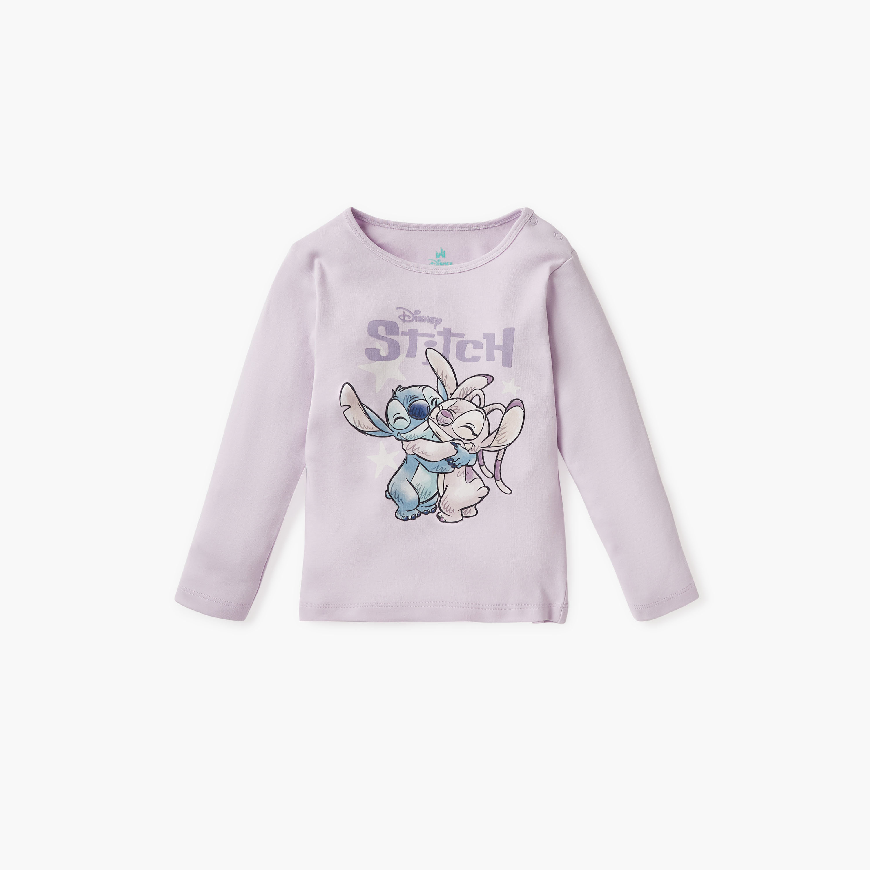 Disney Angel and Stitch Print T-shirt and Pyjama Set-baby-girls-clothing-nightwear-pyjamasets-image-2