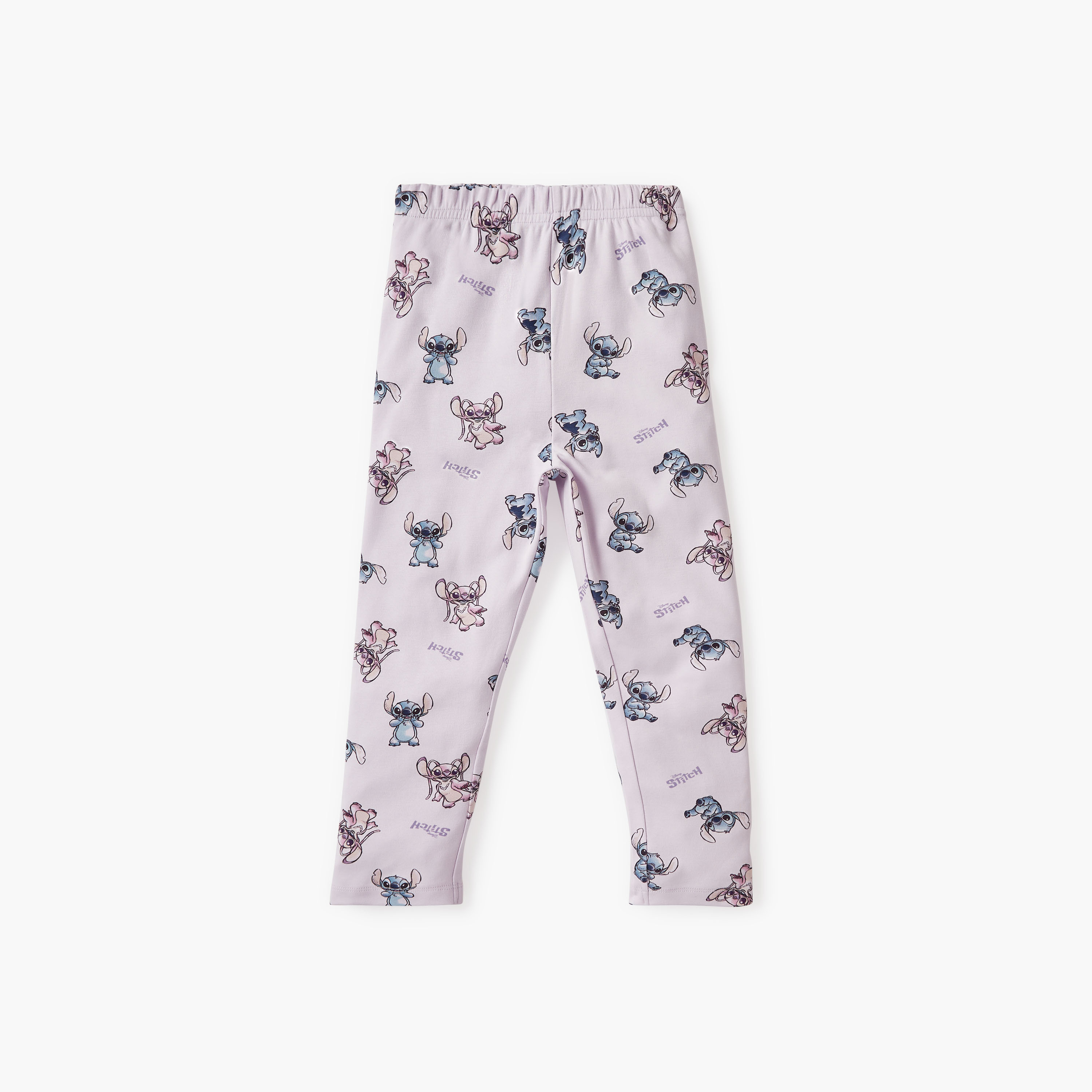Disney Angel and Stitch Print T-shirt and Pyjama Set-baby-girls-clothing-nightwear-pyjamasets-image-3
