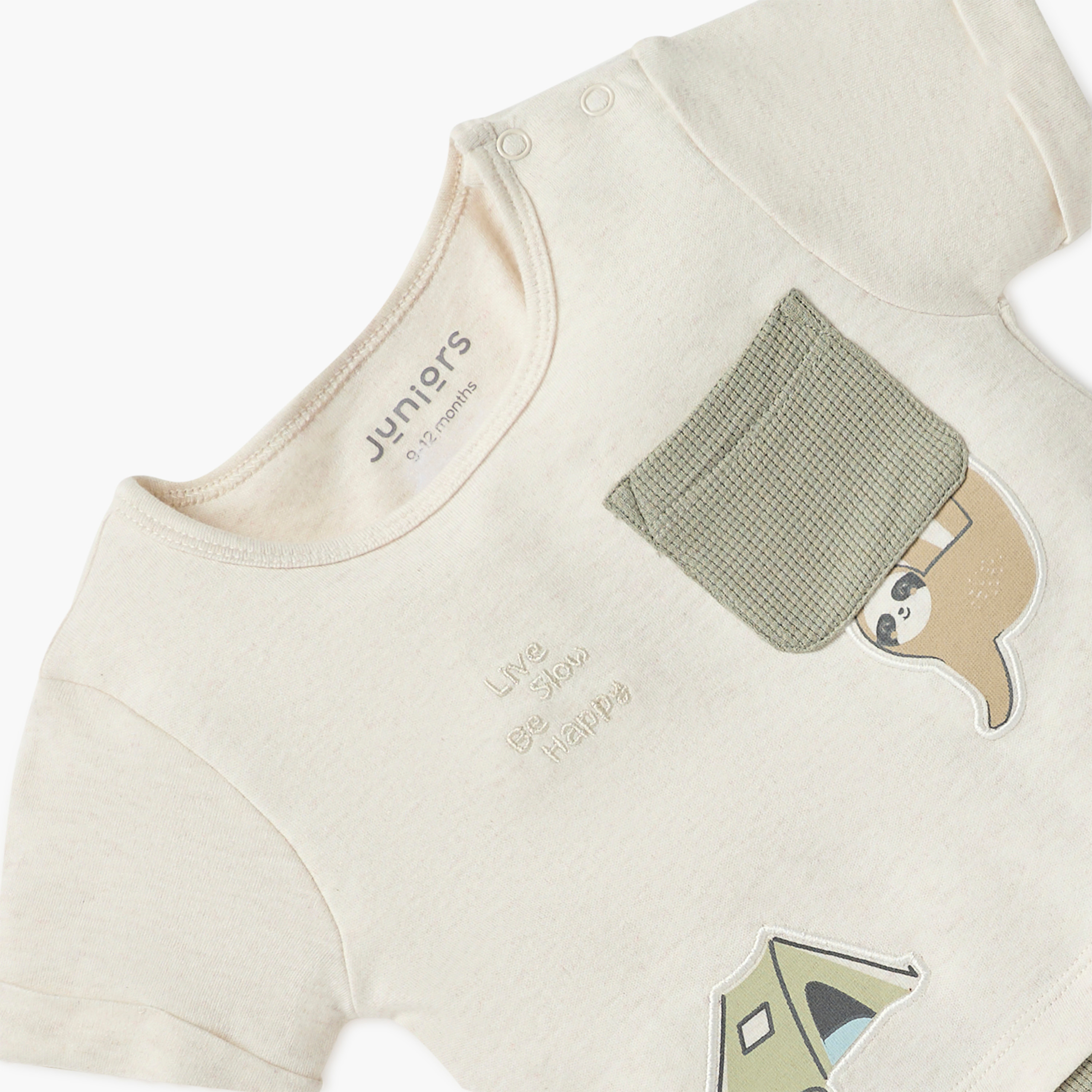 Juniors Printed Romper with Short Sleeves and Button Closure-baby-boys-clothing-rompers-image-3