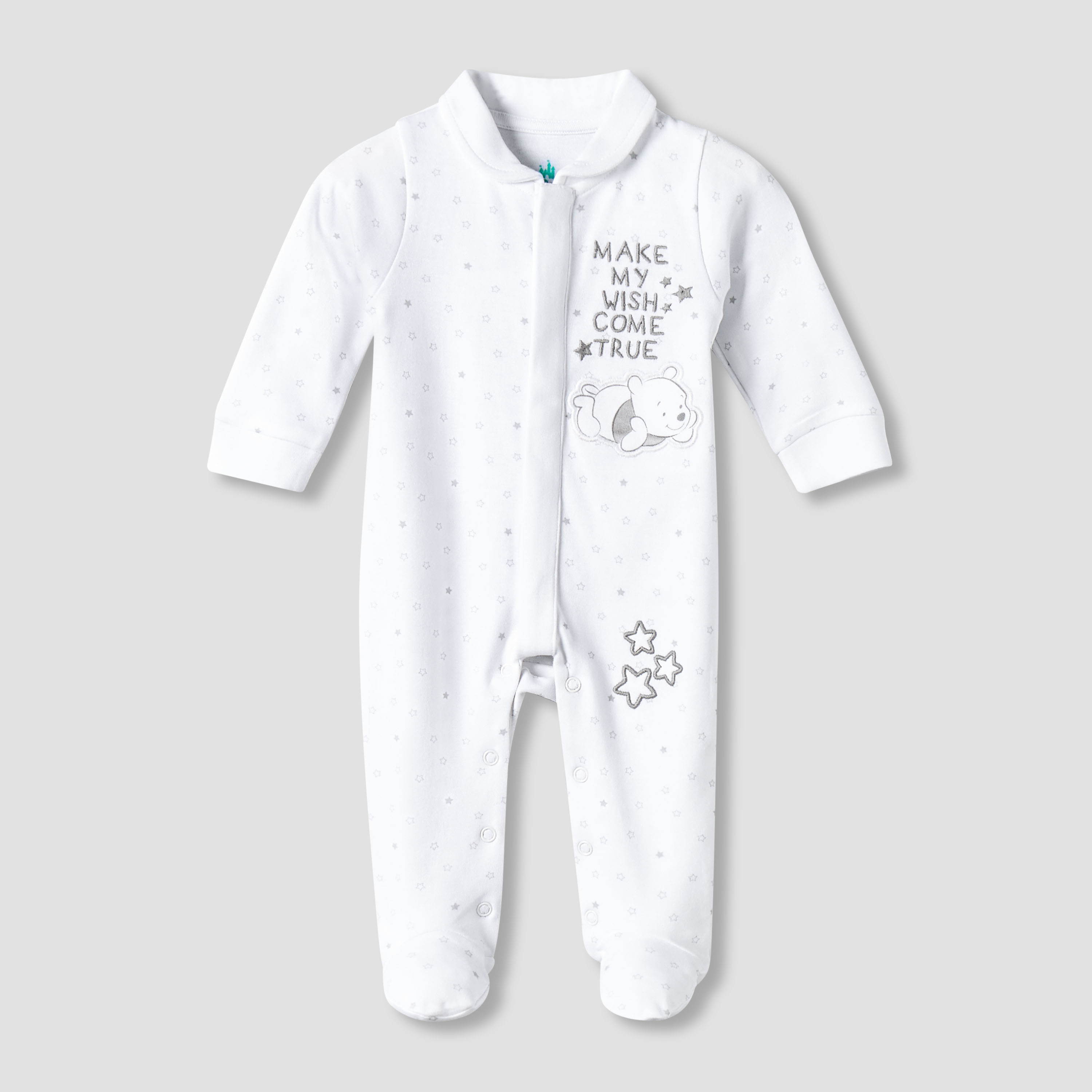 Disney Cotton Collar Neck Long Sleeves Sleepsuit with Winnie the Pooh Applique-baby-boys-clothing-nightwear-sleepsuits-image-2