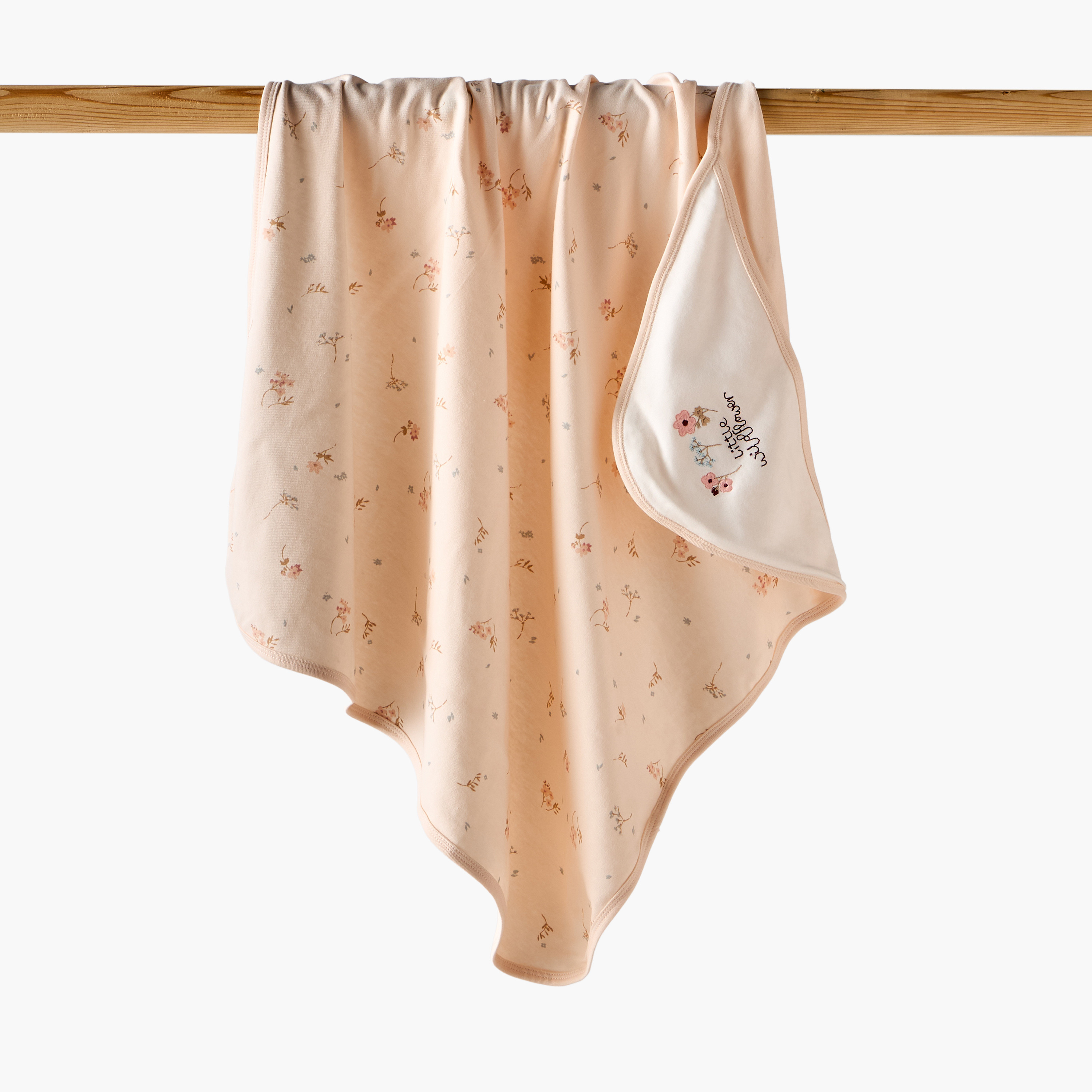 Juniors Cotton Floral Print Hooded Receiving Blanket-baby-nursery-blanketsandswaddles-receivingblankets-image-1