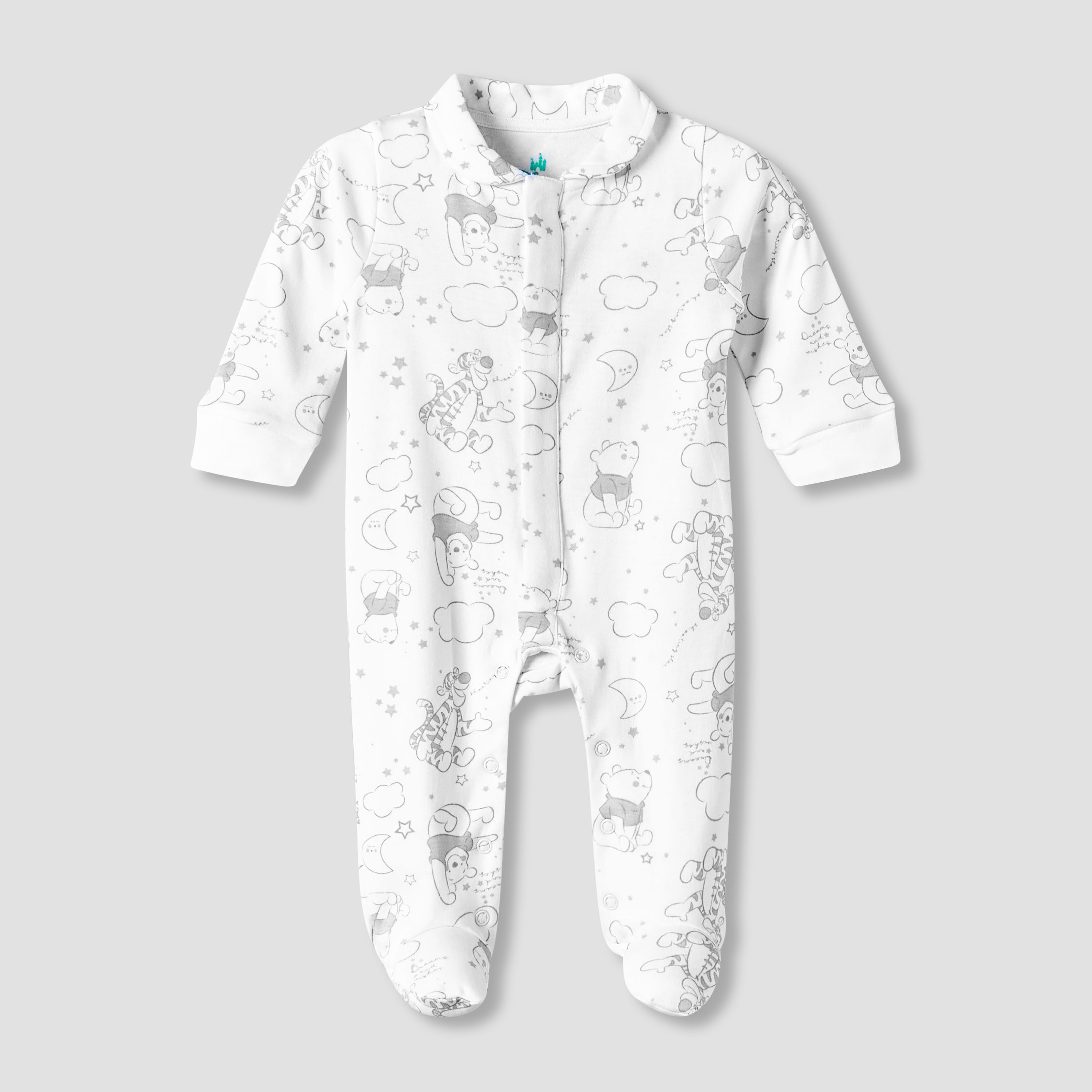 Disney Cotton Collared Long Sleeves Sleepsuit with Winnie the Pooh Print-baby-boys-clothing-nightwear-sleepsuits-image-2