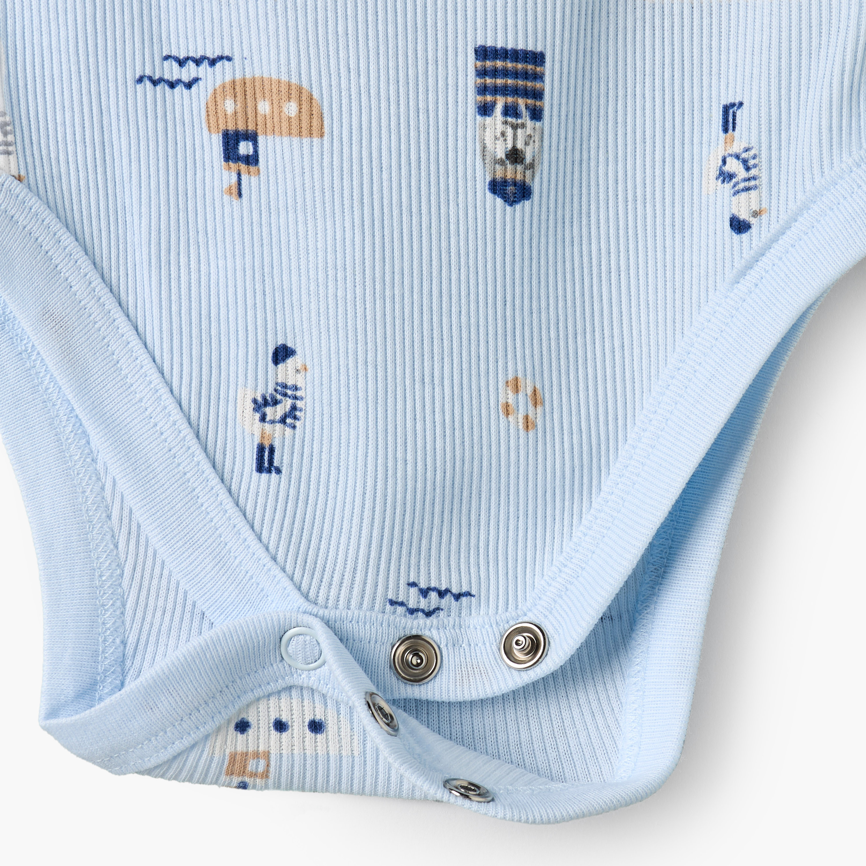 Pack of 3 Juniors Round Neck Sleeveless Bodysuit with Nautical Print-baby-boys-clothing-bodysuits-image-6