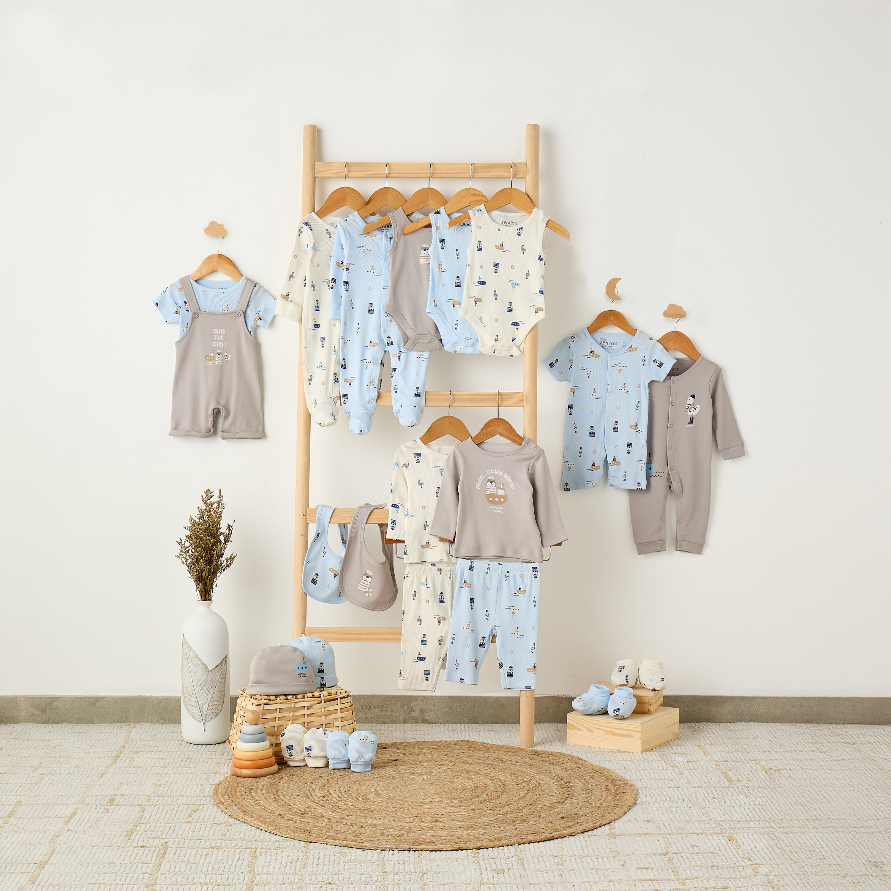 Pack of 3 Juniors Round Neck Sleeveless Bodysuit with Nautical Print-baby-boys-clothing-bodysuits-image-7