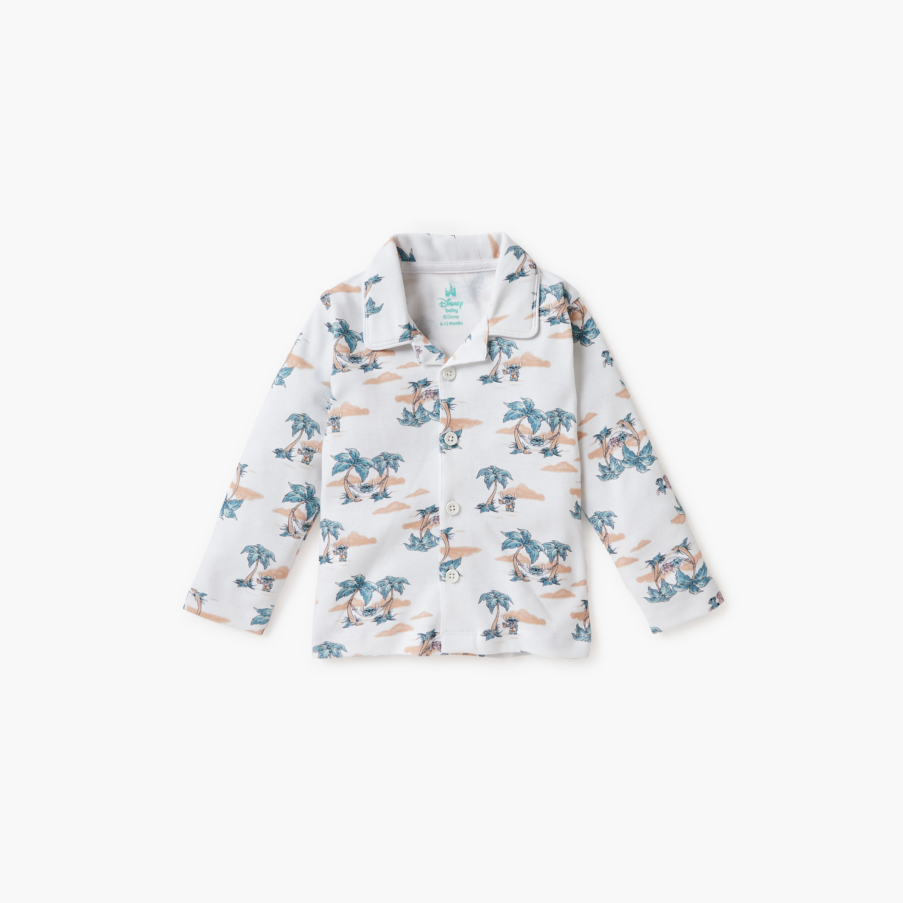 Disney Angel and Stitch Print Shirt and Pyjama Set-baby-girls-clothing-nightwear-pyjamasets-image-2