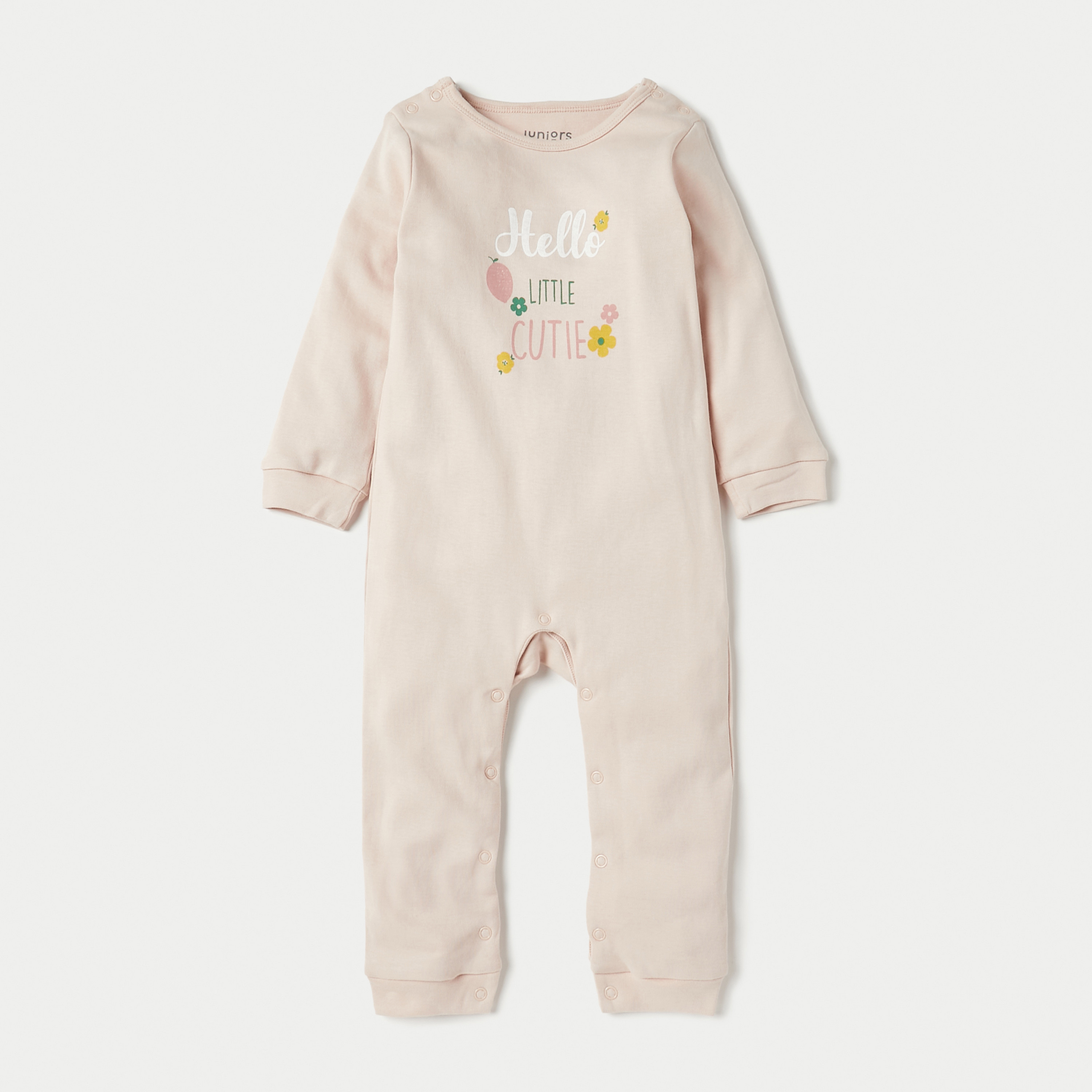 Juniors Floral Print Sleepsuit and Romper Set-baby-girls-clothing-nightwear-sleepsuits-image-2