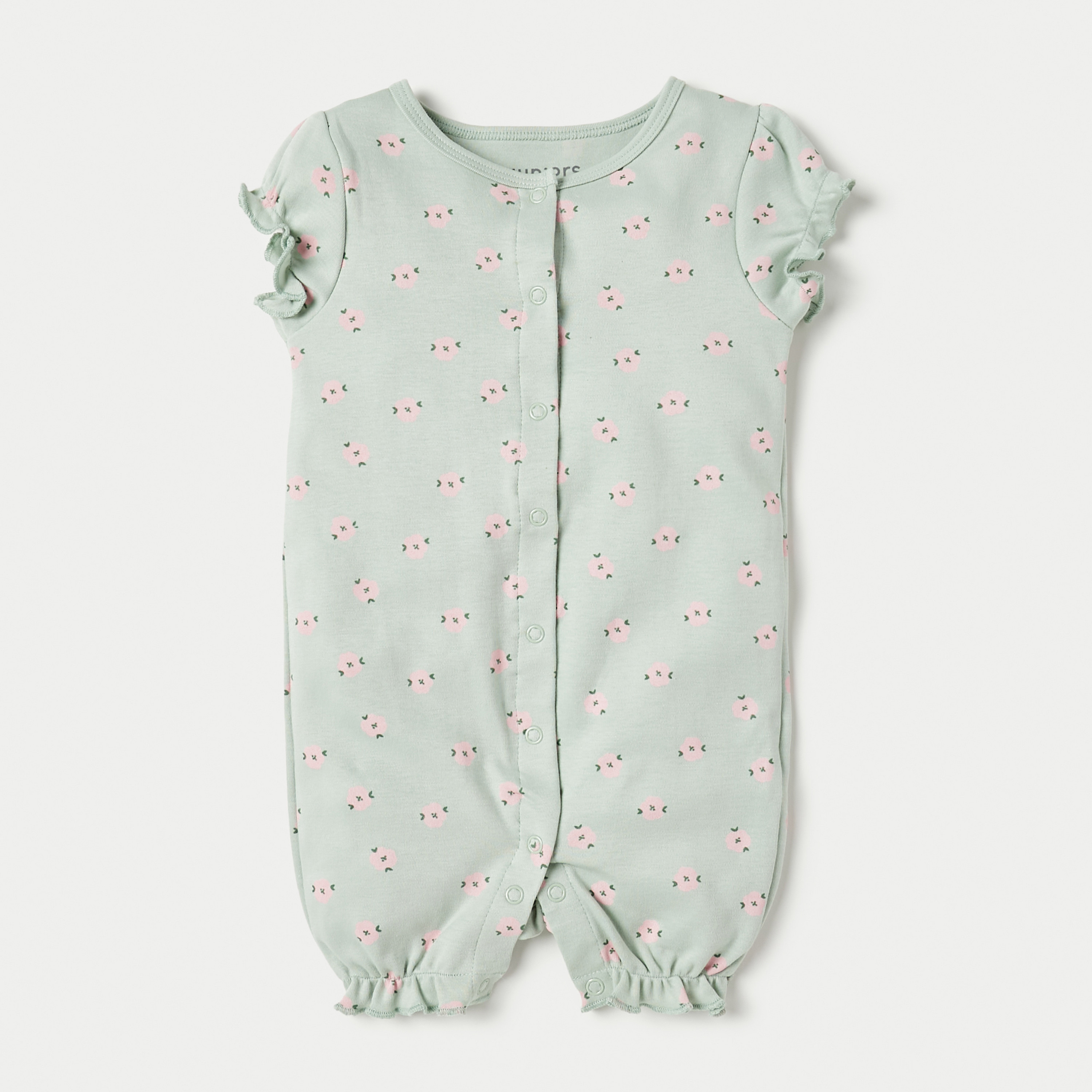Juniors Floral Print Sleepsuit and Romper Set-baby-girls-clothing-nightwear-sleepsuits-image-3