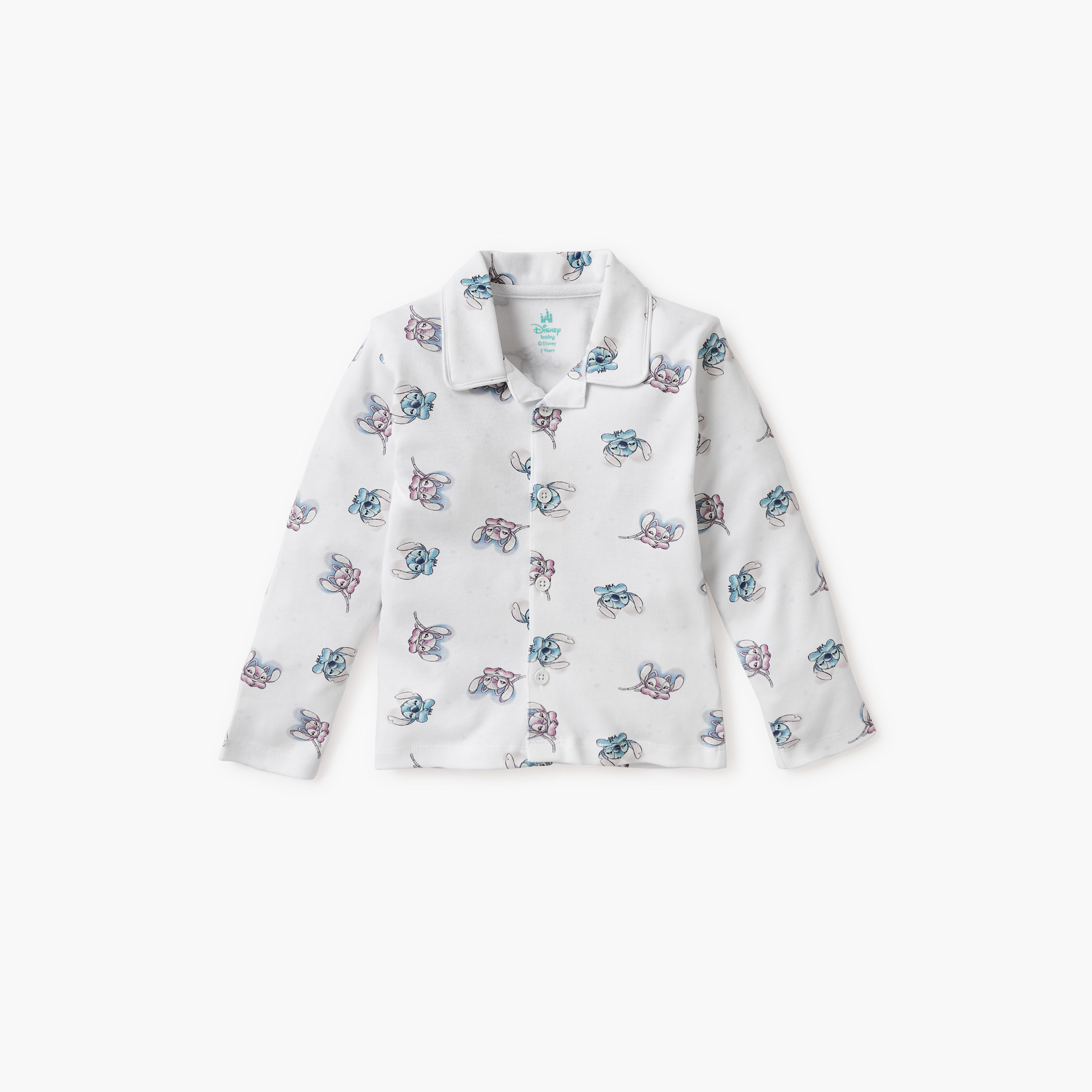 Disney All-Over Stitch and Angel Print Shirt and Pyjama Set-baby-boys-clothing-nightwear-pyjamasets-image-2
