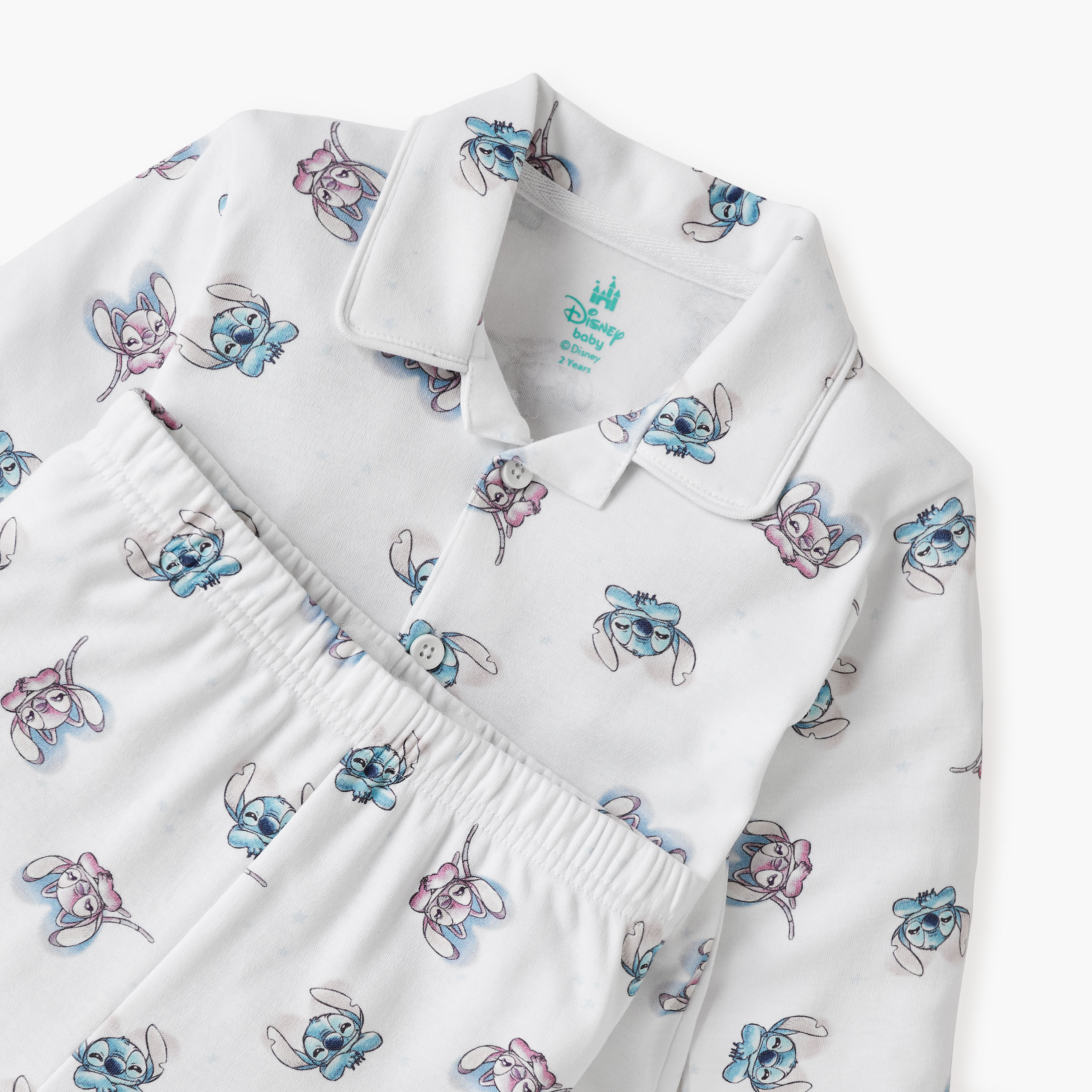 Disney All-Over Stitch and Angel Print Shirt and Pyjama Set-baby-boys-clothing-nightwear-pyjamasets-image-4