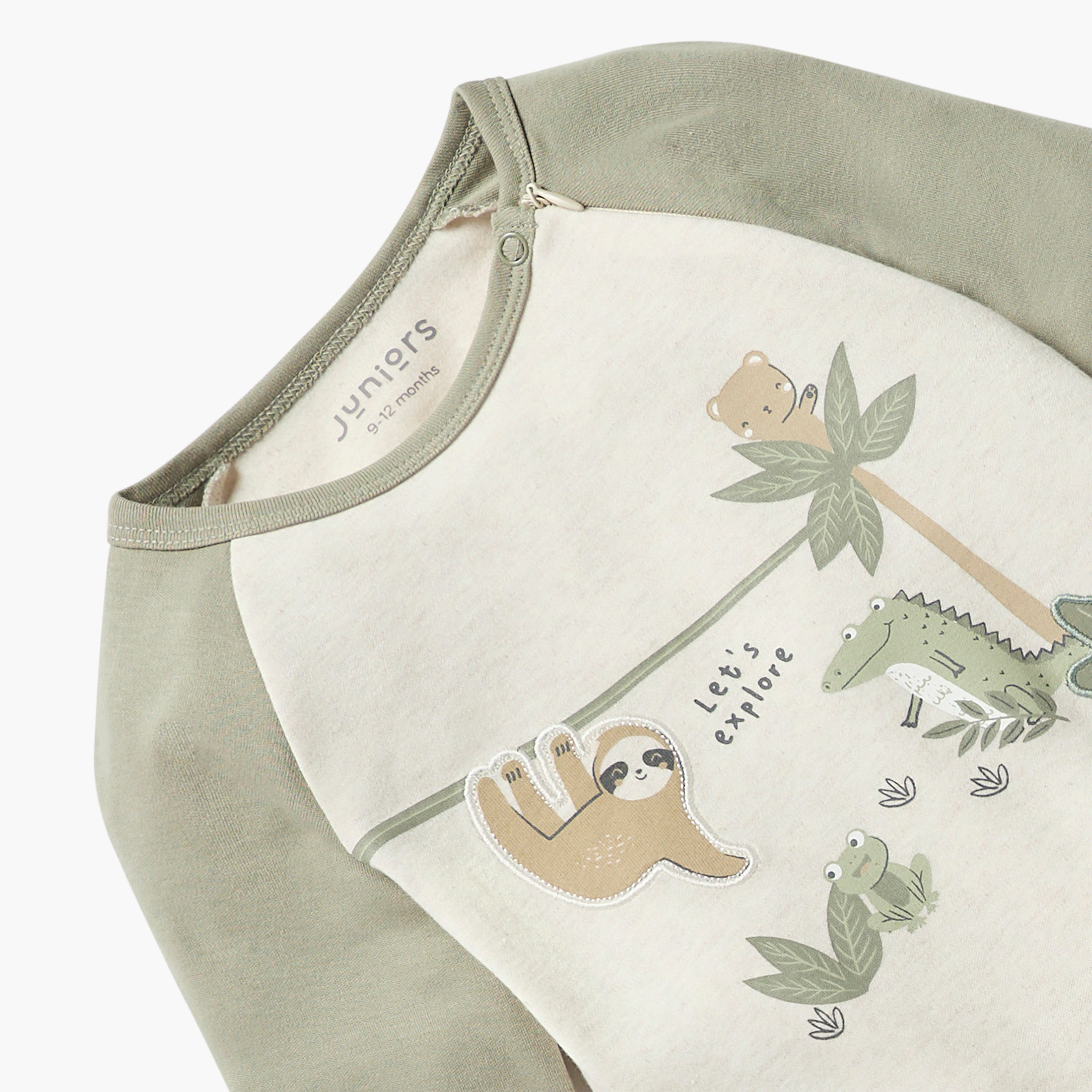 Juniors Printed Closed Feet Sleepsuit with Long Sleeves-baby-boys-clothing-nightwear-sleepsuits-image-3