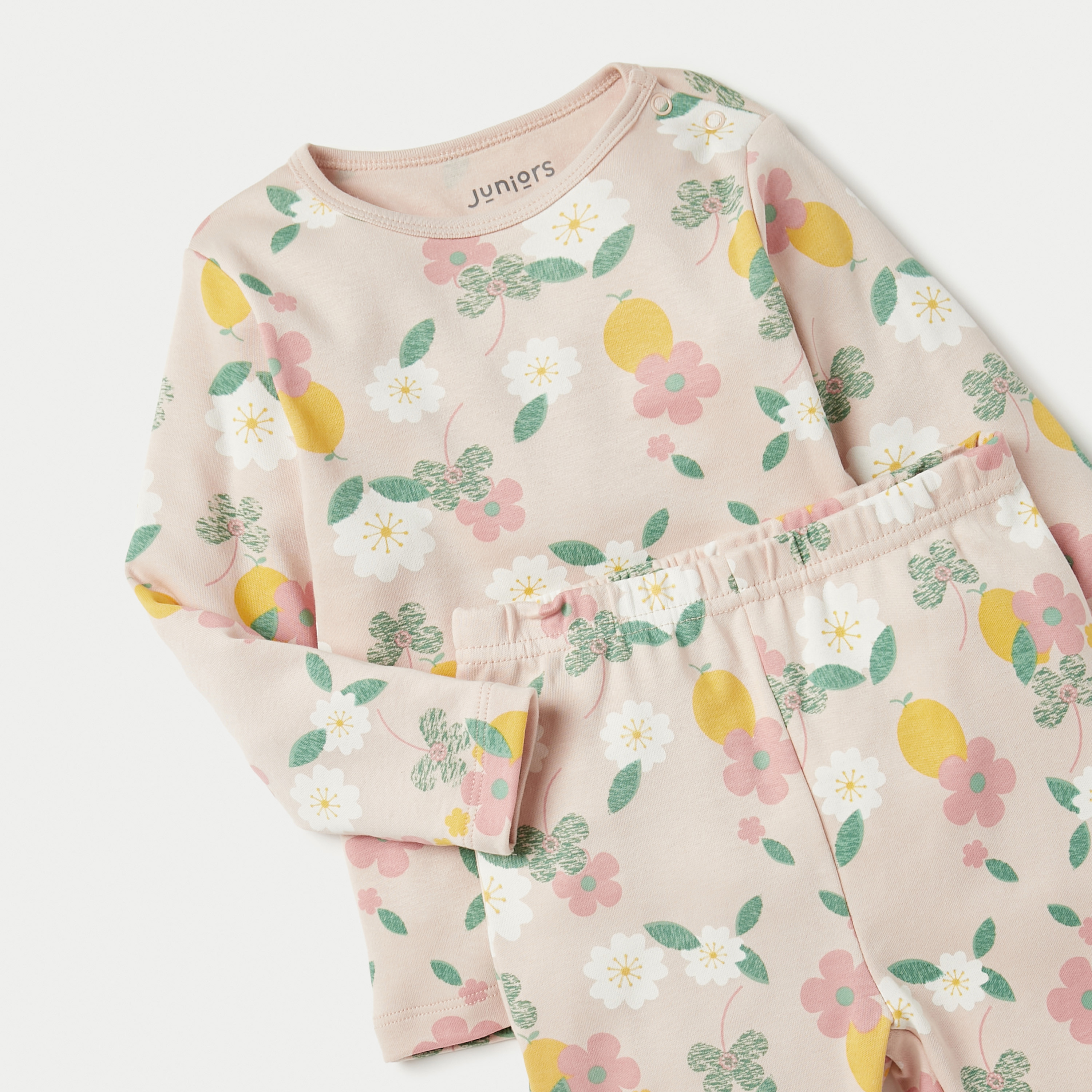 Juniors Floral Print T-shirt and Pyjamas - Set of 2-baby-girls-clothing-nightwear-pyjamasets-image-4