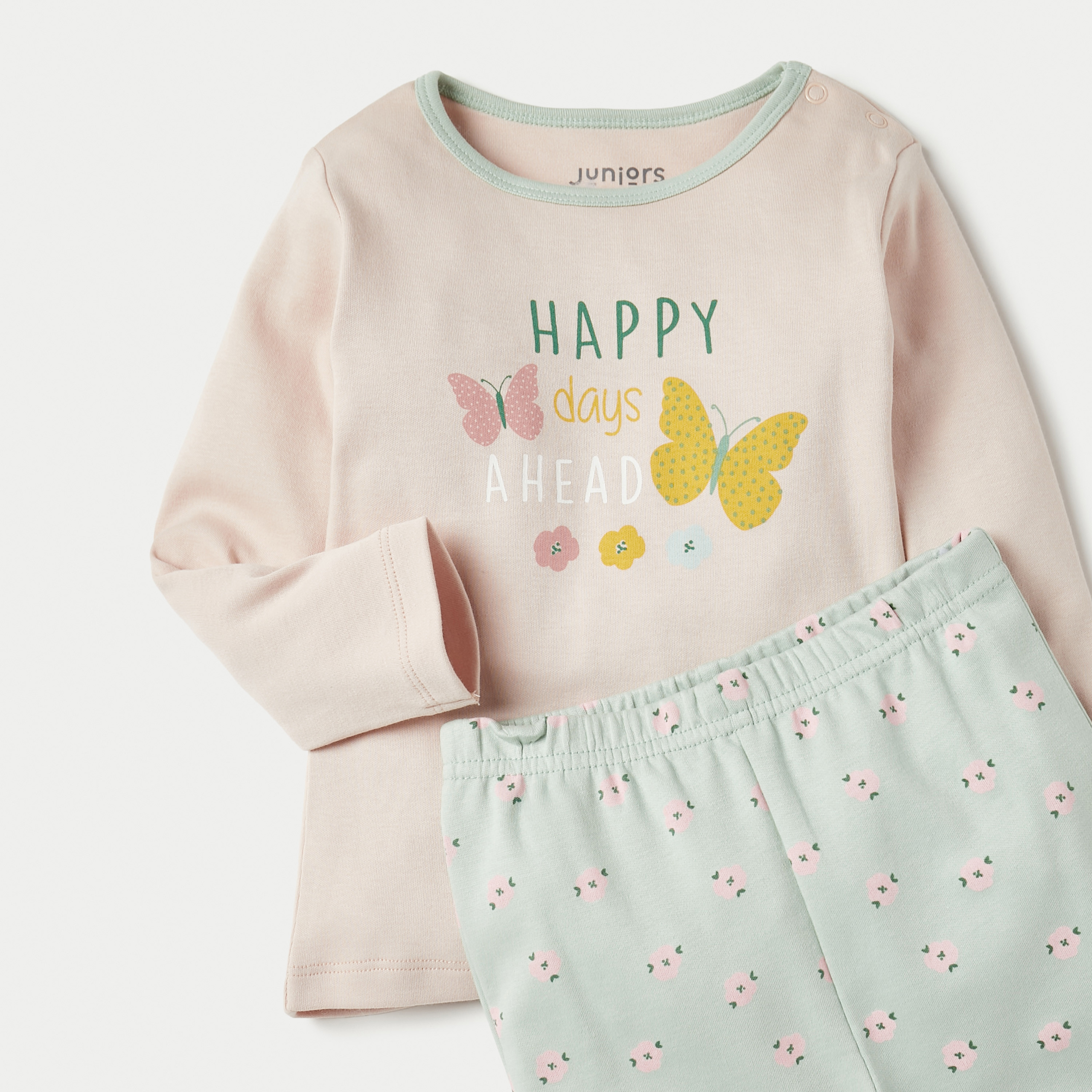 Juniors Floral Print T-shirt and Pyjamas - Set of 2-baby-girls-clothing-nightwear-pyjamasets-image-5