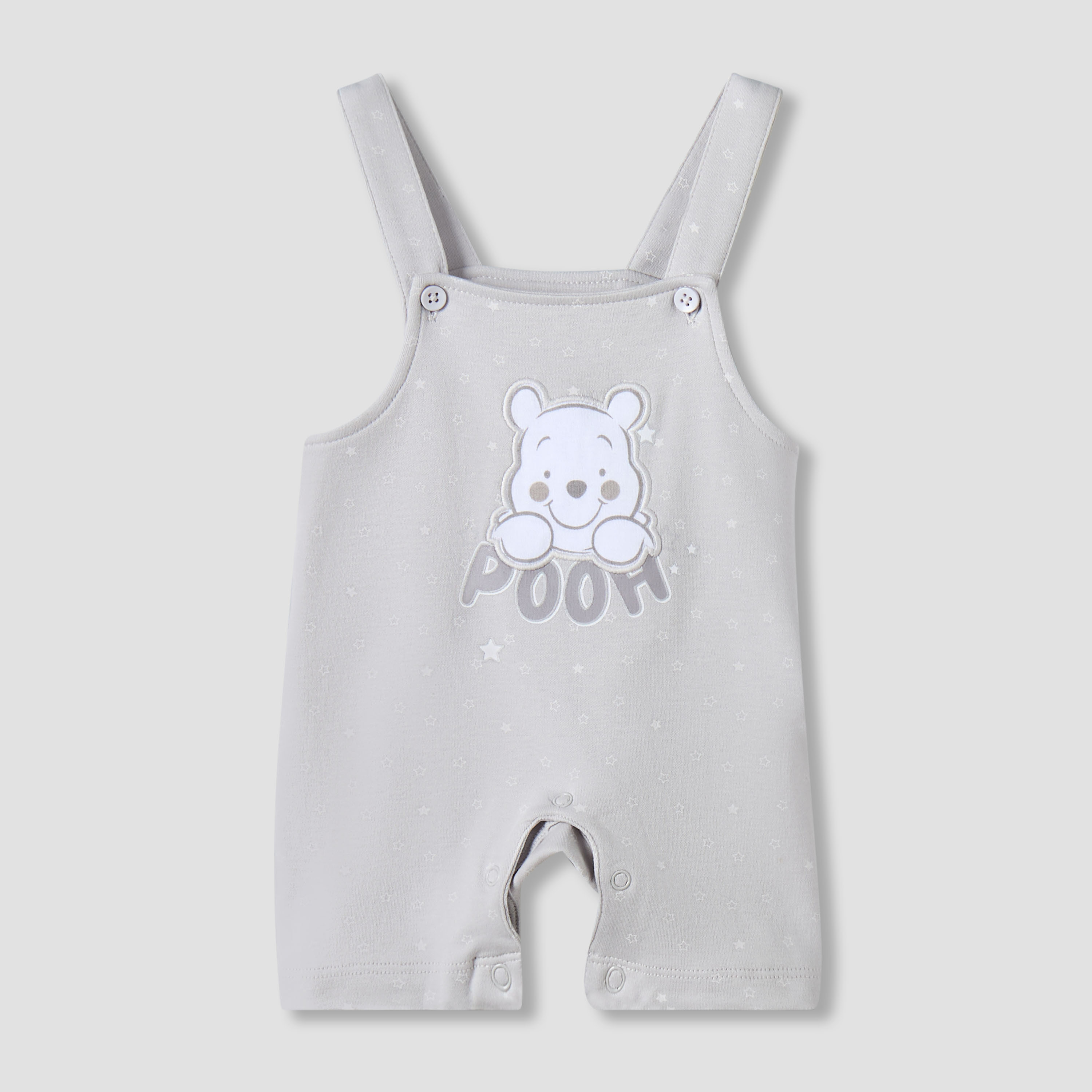 Disney Round Neck Short Sleeves T-shirt and Dungaree Set with Winnie the Pooh Applique-baby-boys-clothing-setsandcoords-image-3
