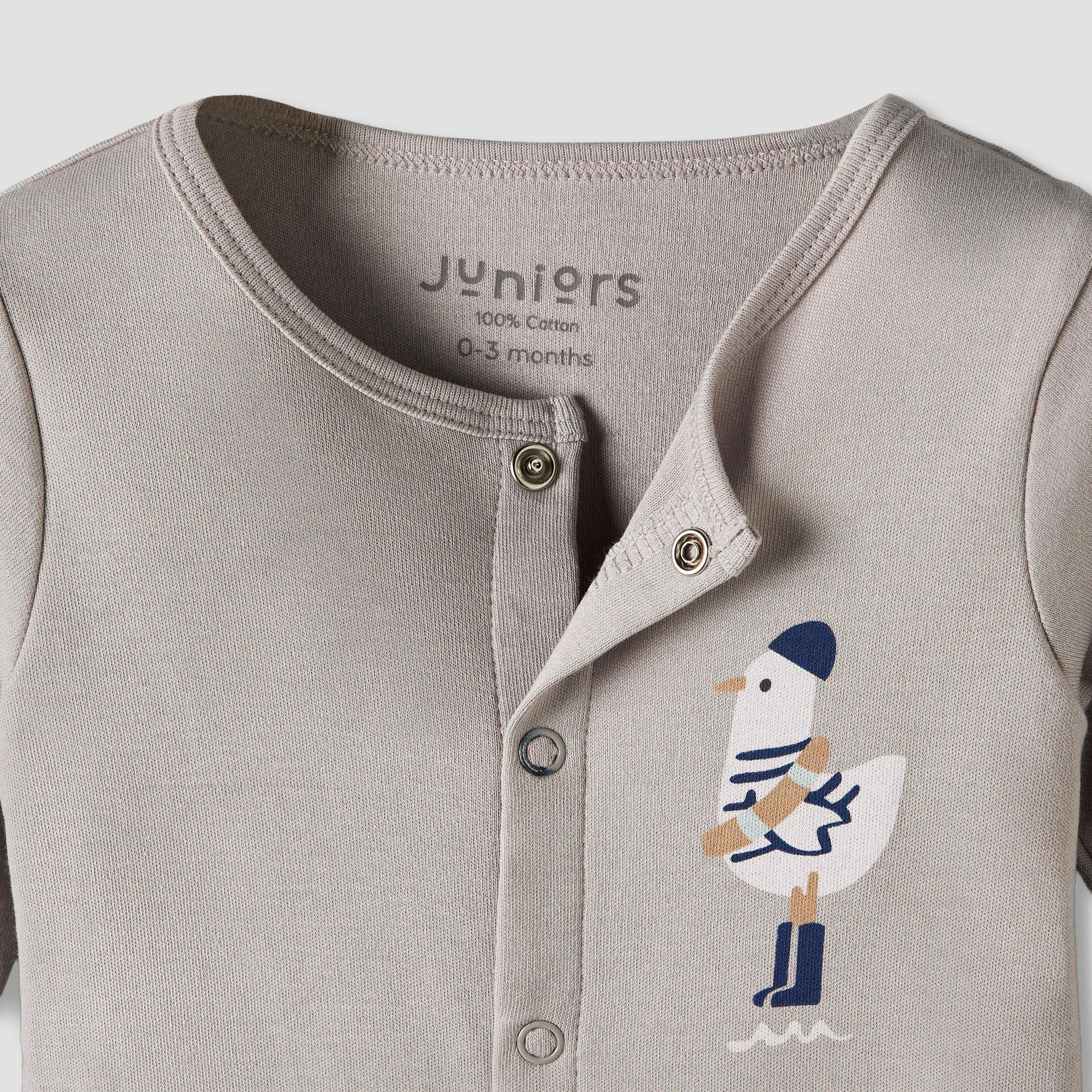 Set of 2 Juniors Cotton Round Neck Sleepsuit and Romper with Nautical Print-baby-boys-clothing-rompers-image-4