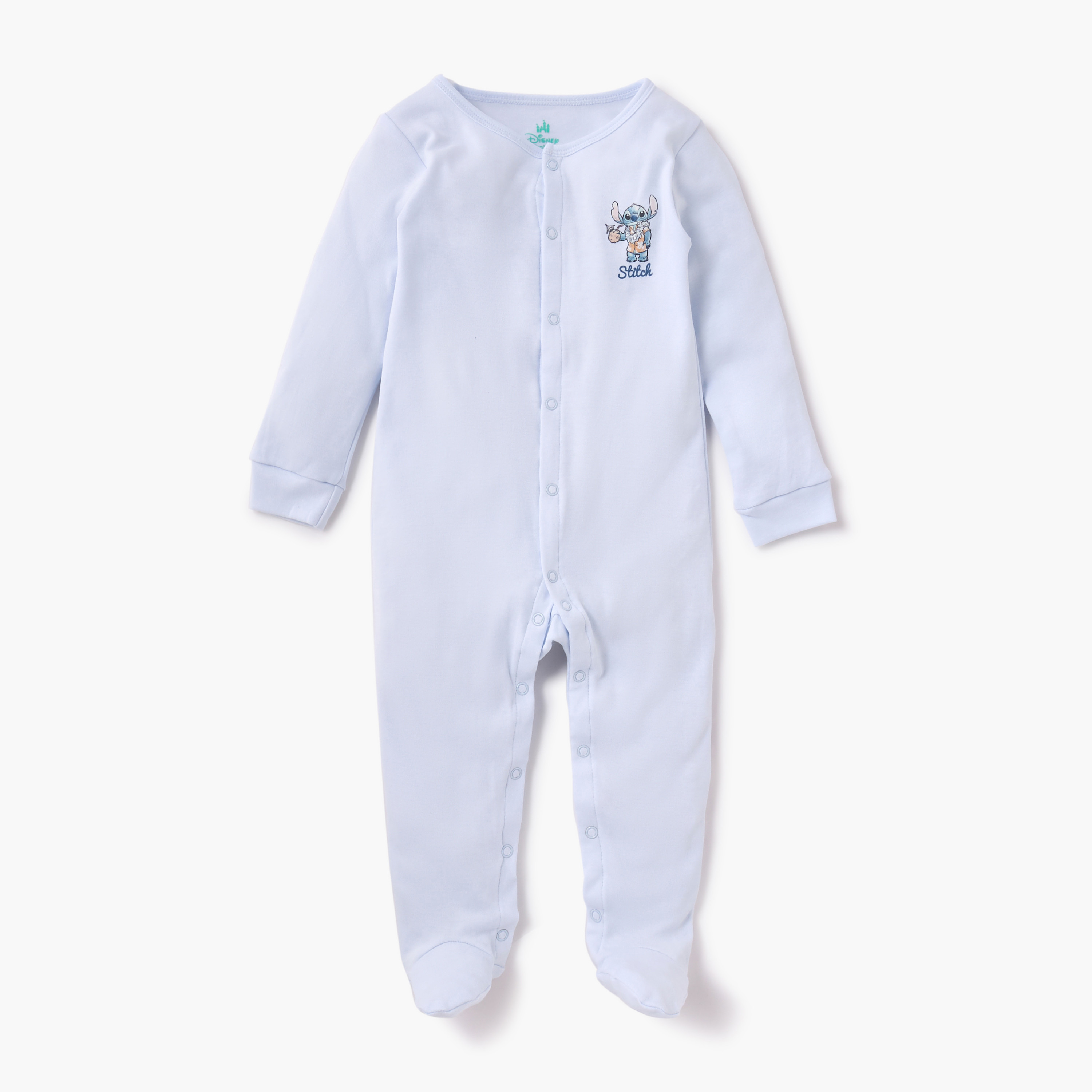بدلات نوم مغلقة القدمين بأكمام طويلة وطبعات ستيتش وأنجل من ديزني - طقم 3 قطع-baby-boys-clothing-nightwear-sleepsuits-image-2