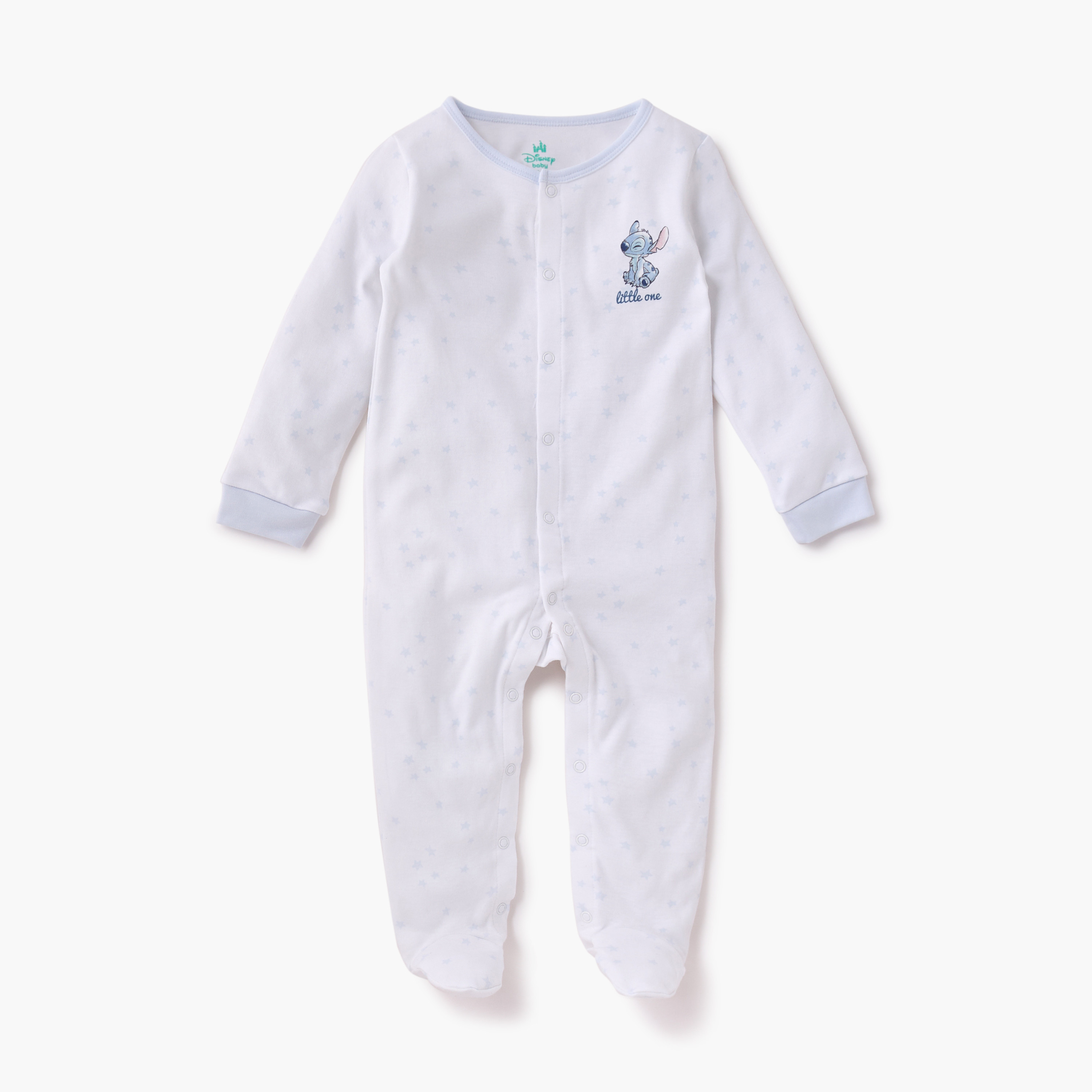 بدلات نوم مغلقة القدمين بأكمام طويلة وطبعات ستيتش وأنجل من ديزني - طقم 3 قطع-baby-boys-clothing-nightwear-sleepsuits-image-4