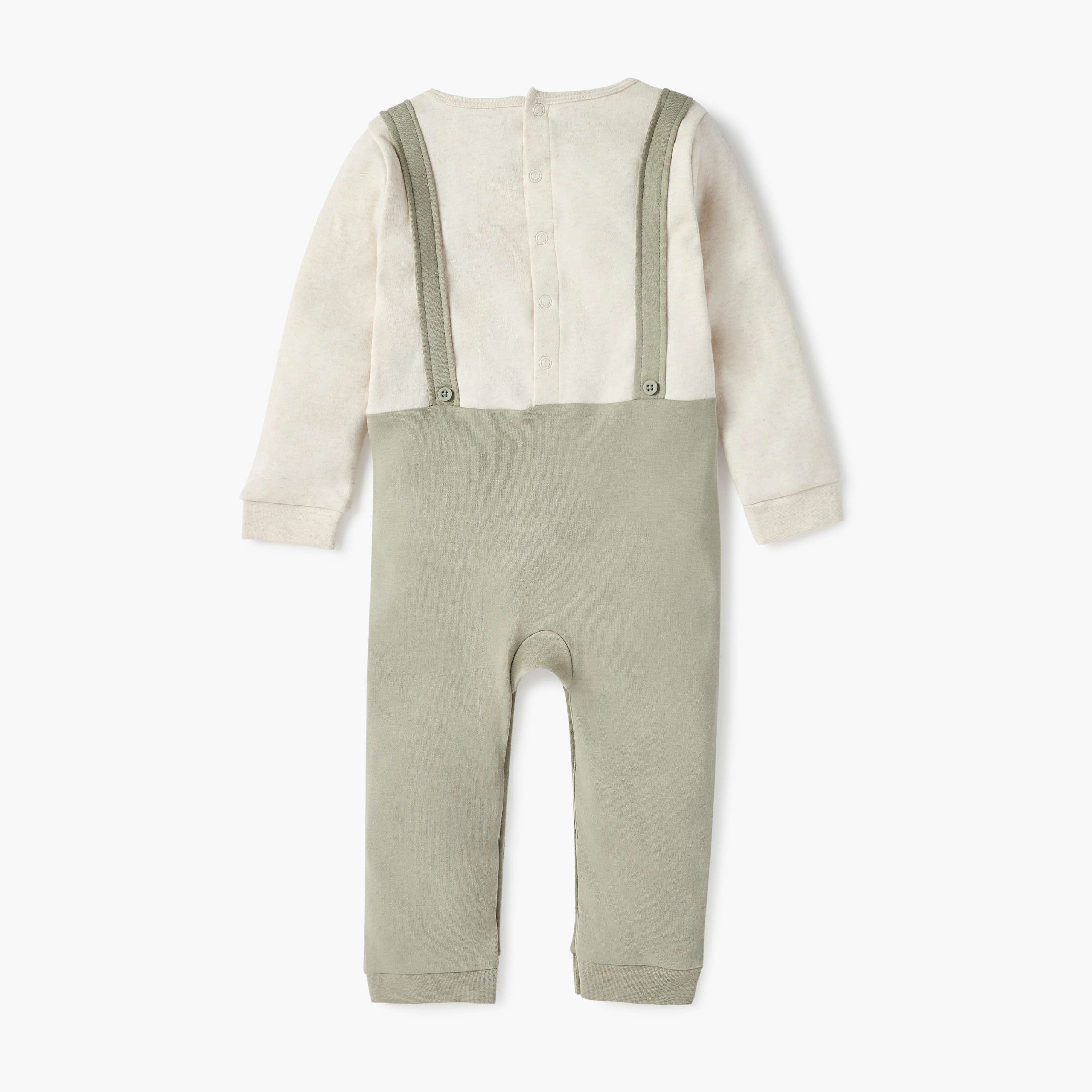 Juniors Aligator Print Sleepsuit with Long Sleeves and Round Neck-baby-boys-clothing-nightwear-sleepsuits-image-2