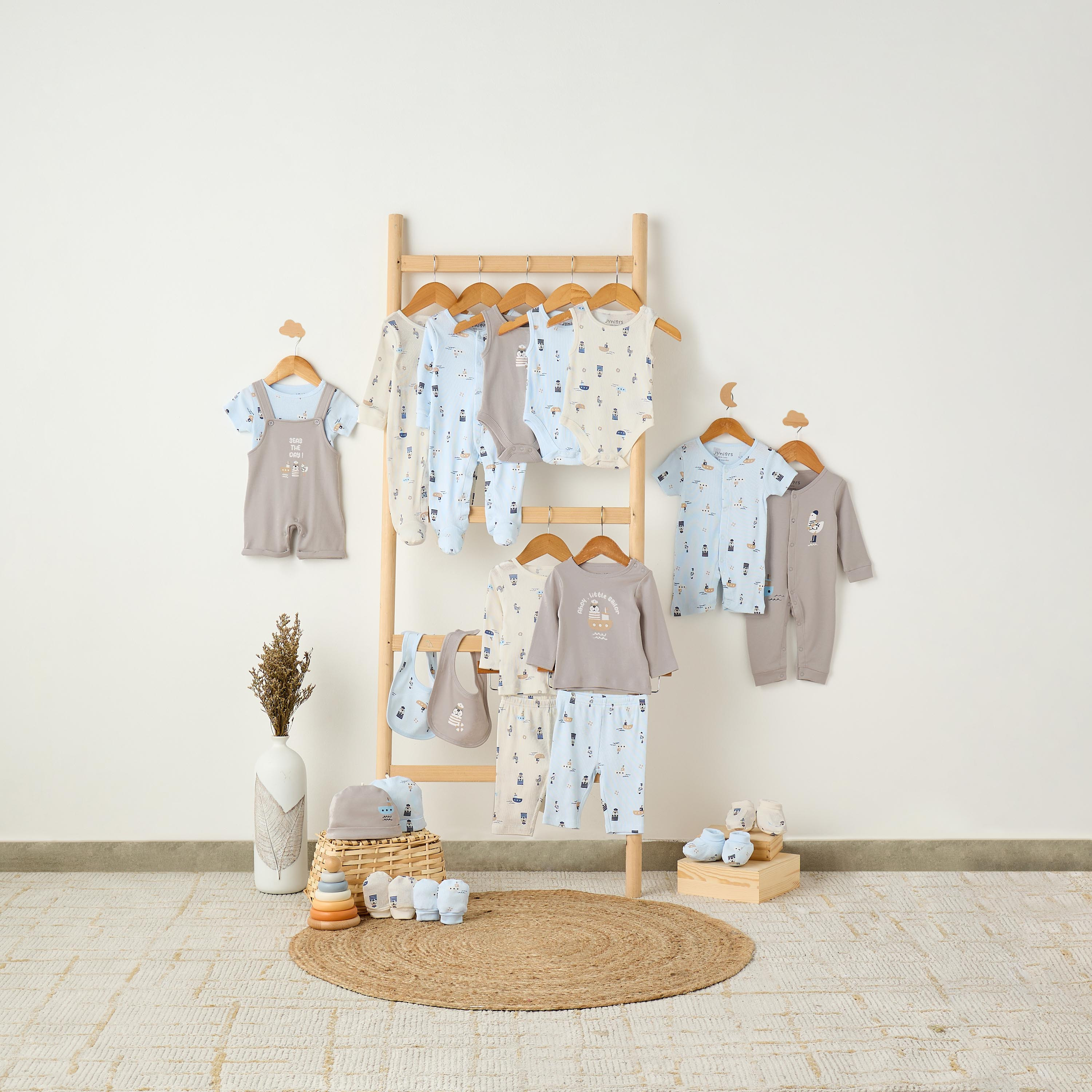 Pack of 2 Juniors Cotton Round Neck Long Sleeves Pyjama Set with Nautical Print-baby-boys-clothing-nightwear-pyjamasets-image-15