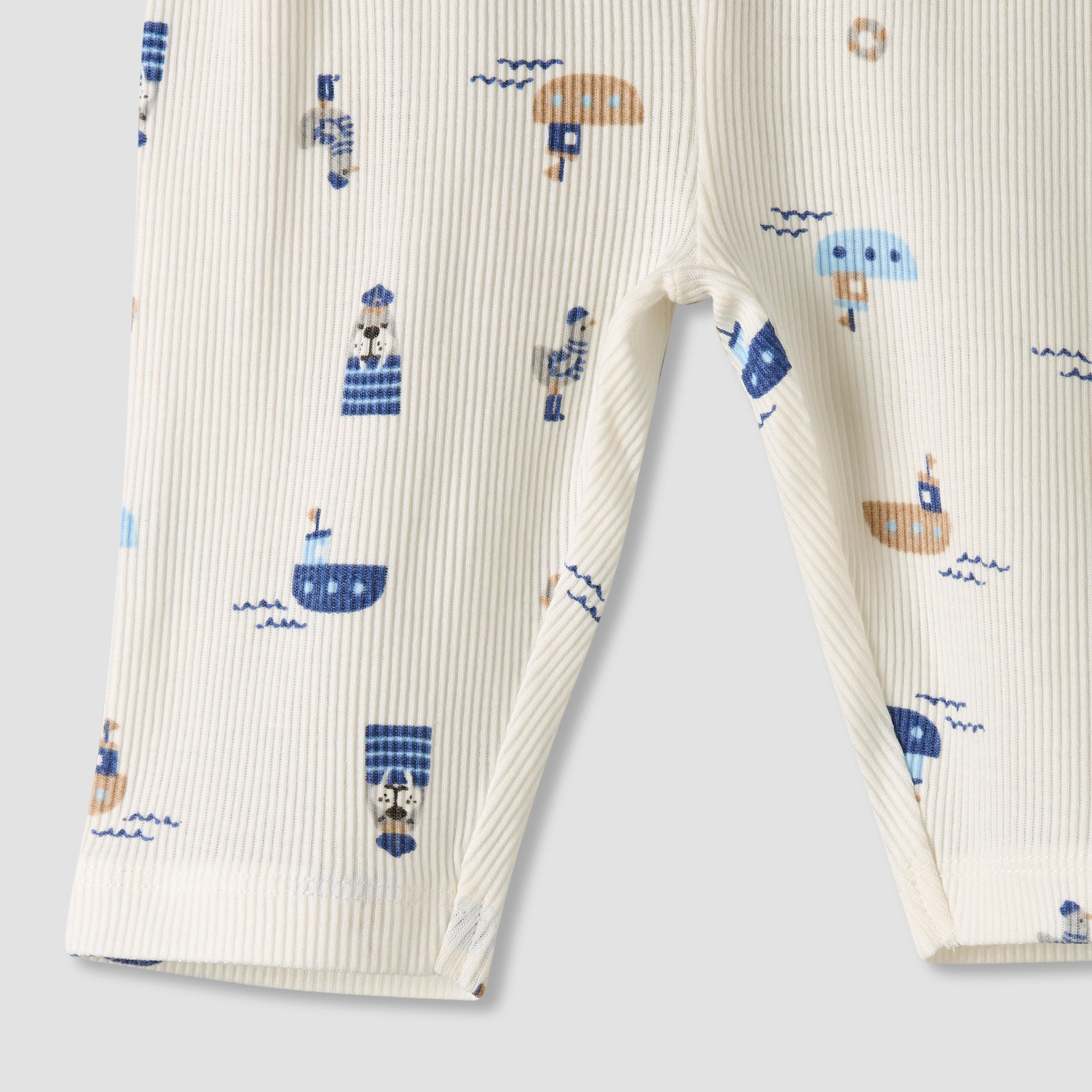 Pack of 2 Juniors Cotton Round Neck Long Sleeves Pyjama Set with Nautical Print-baby-boys-clothing-nightwear-pyjamasets-image-10