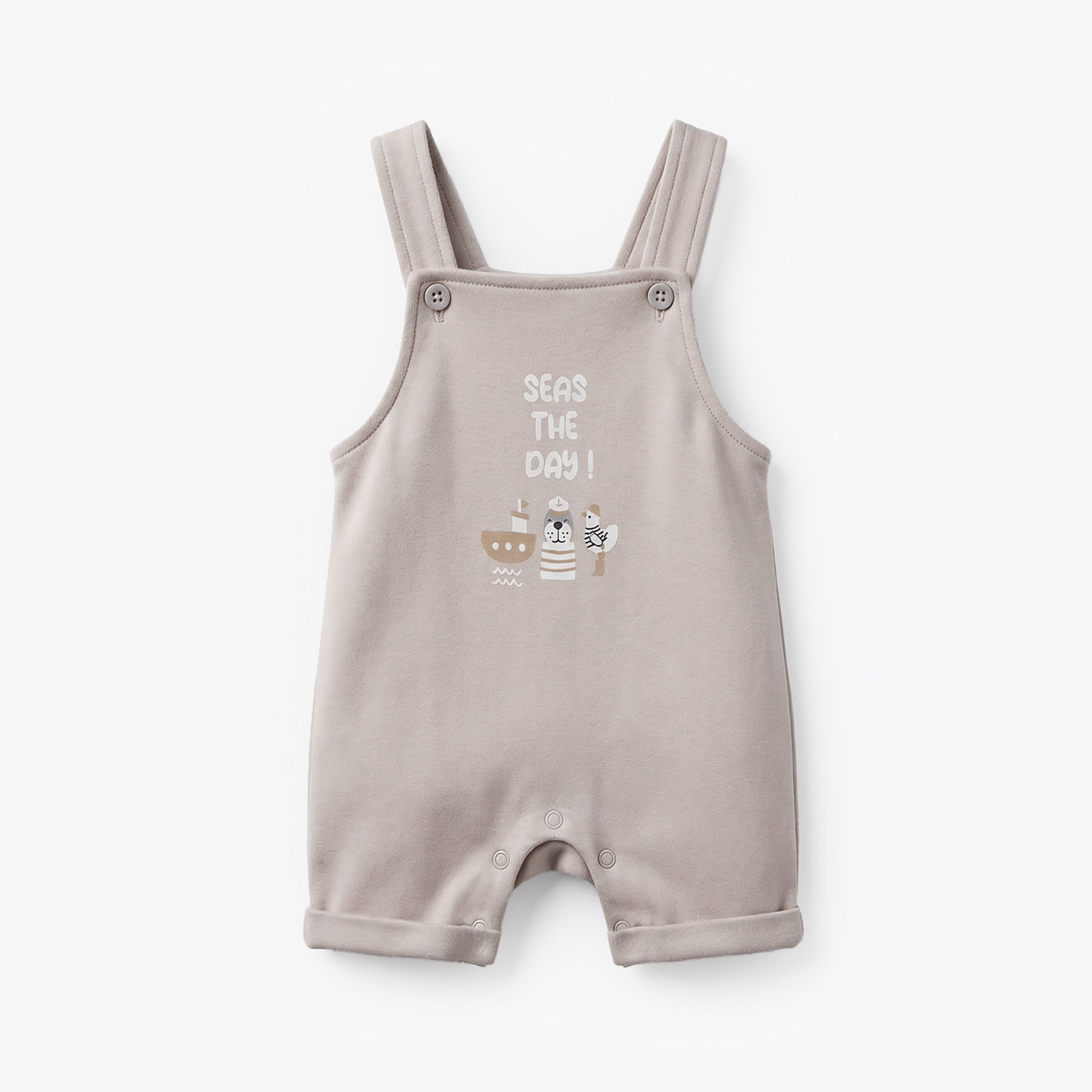 Juniors Round Neck Short Sleeves T-shirt and Dungaree Set with Nautical Print-baby-boys-clothing-setsandcoords-image-4