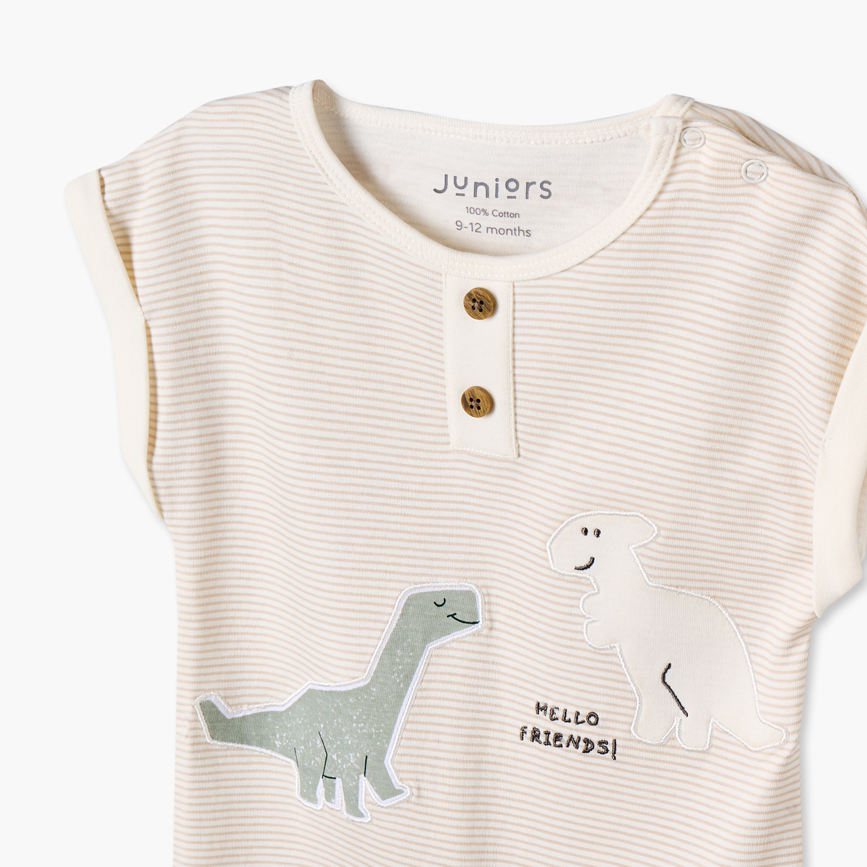 أفرول مخطط بياقة ضيقة وأكمام قصيرة من جونيورز-baby-boys-clothing-rompers-image-3