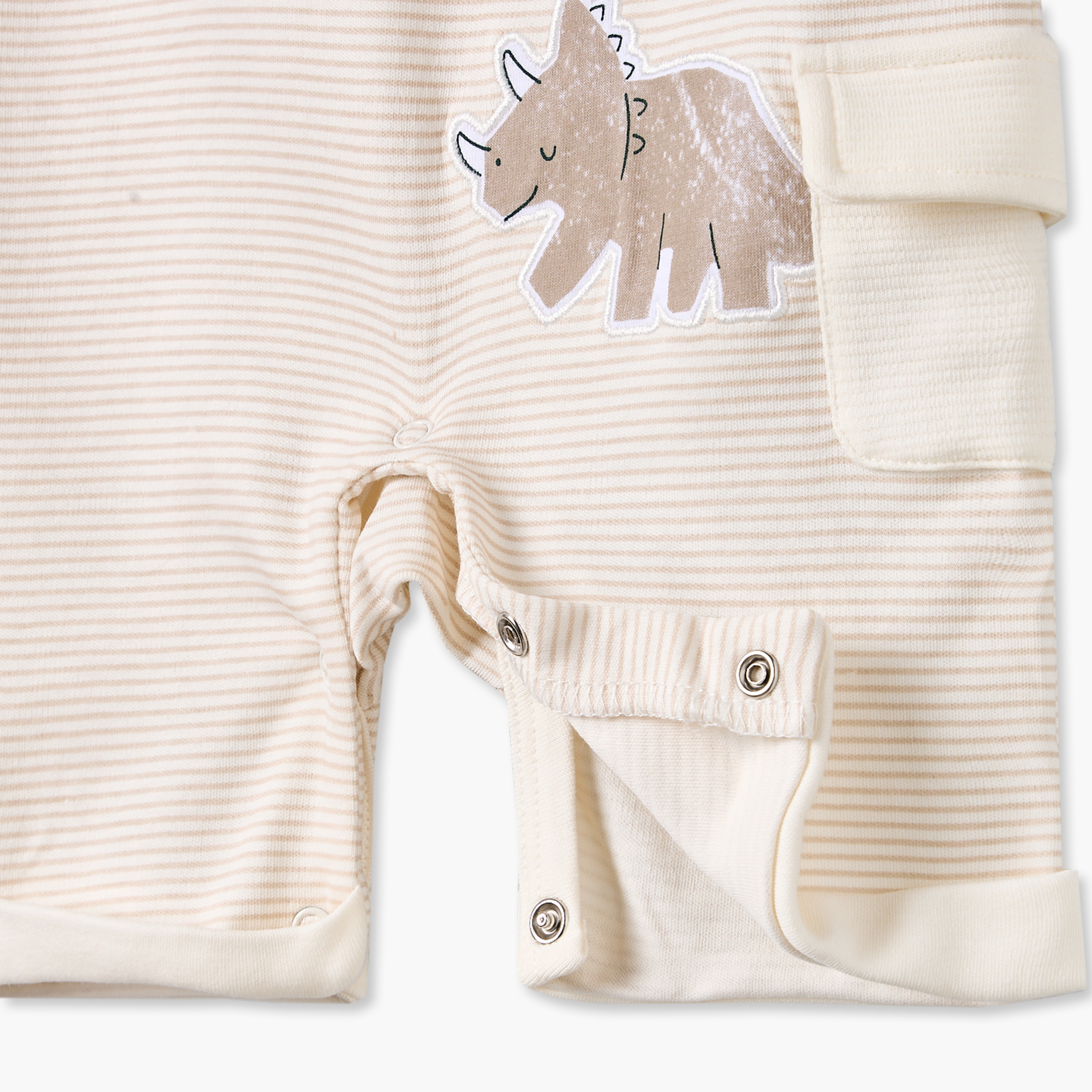 أفرول مخطط بياقة ضيقة وأكمام قصيرة من جونيورز-baby-boys-clothing-rompers-image-4