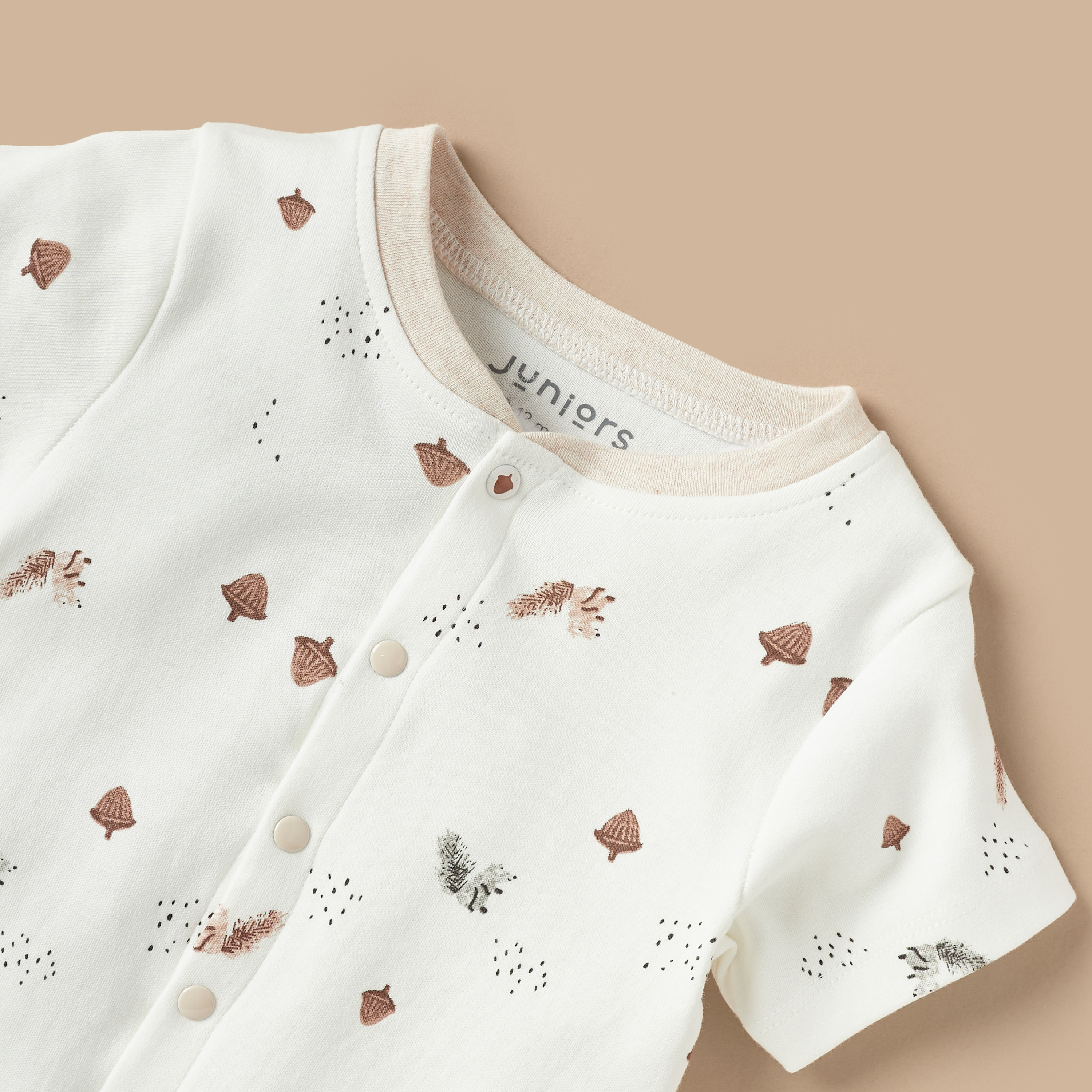 Juniors All-Over Print Rompers with Short Sleeves-baby-girls-clothing-winterwear-rompers-image-2