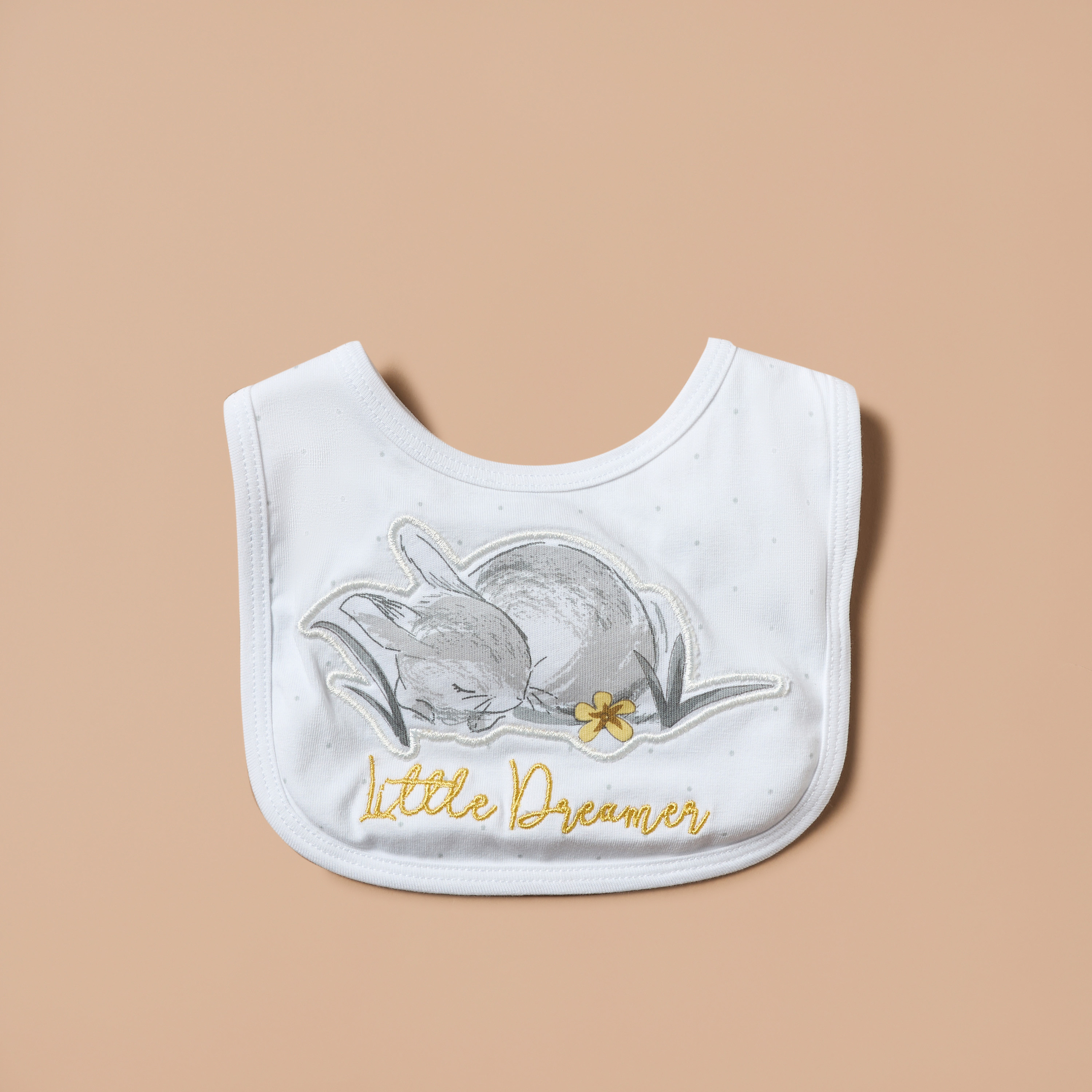 Juniors Bunny Applique Muslin Bib-baby-feeding-bibs-image-1