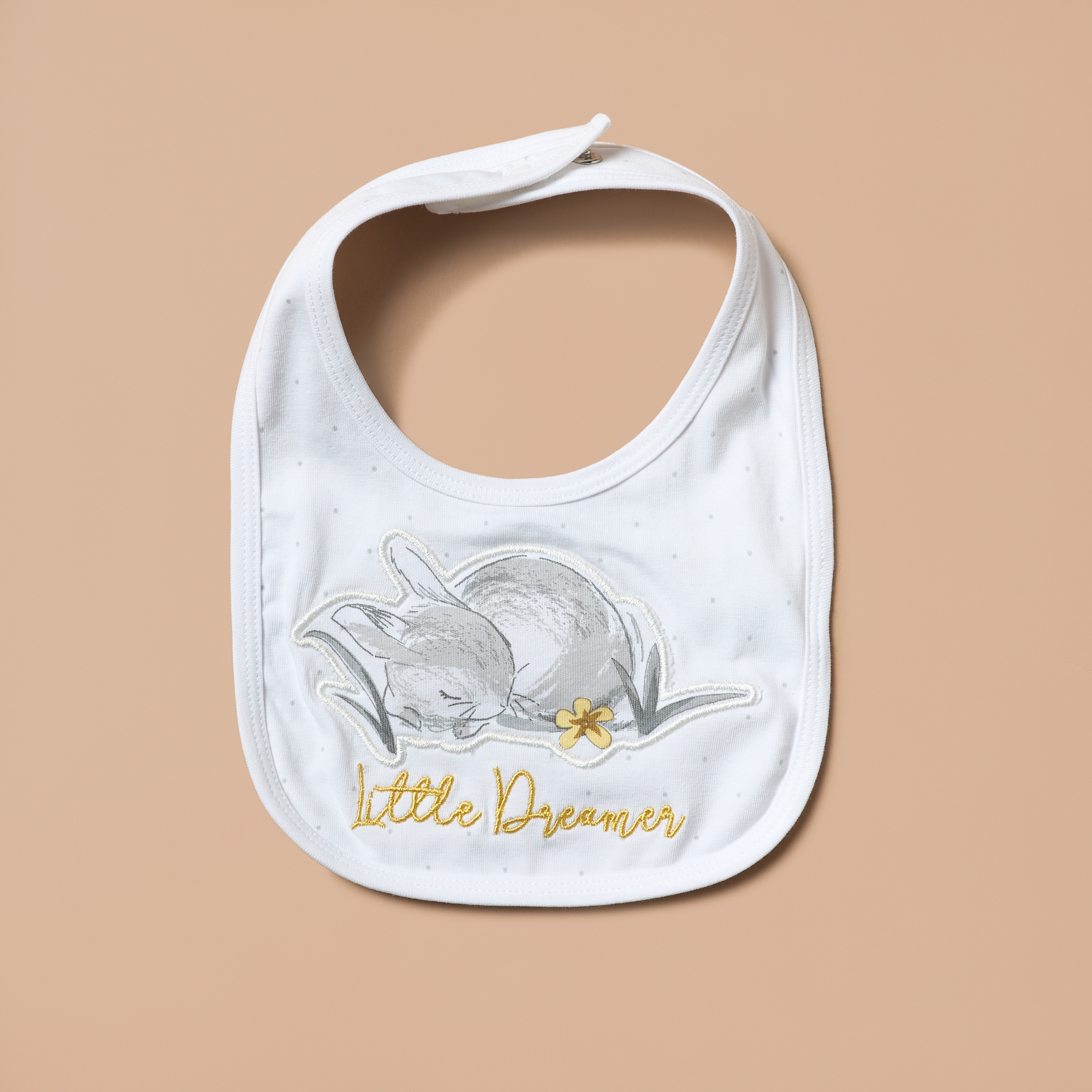 Juniors Bunny Applique Muslin Bib-baby-feeding-bibs-image-2