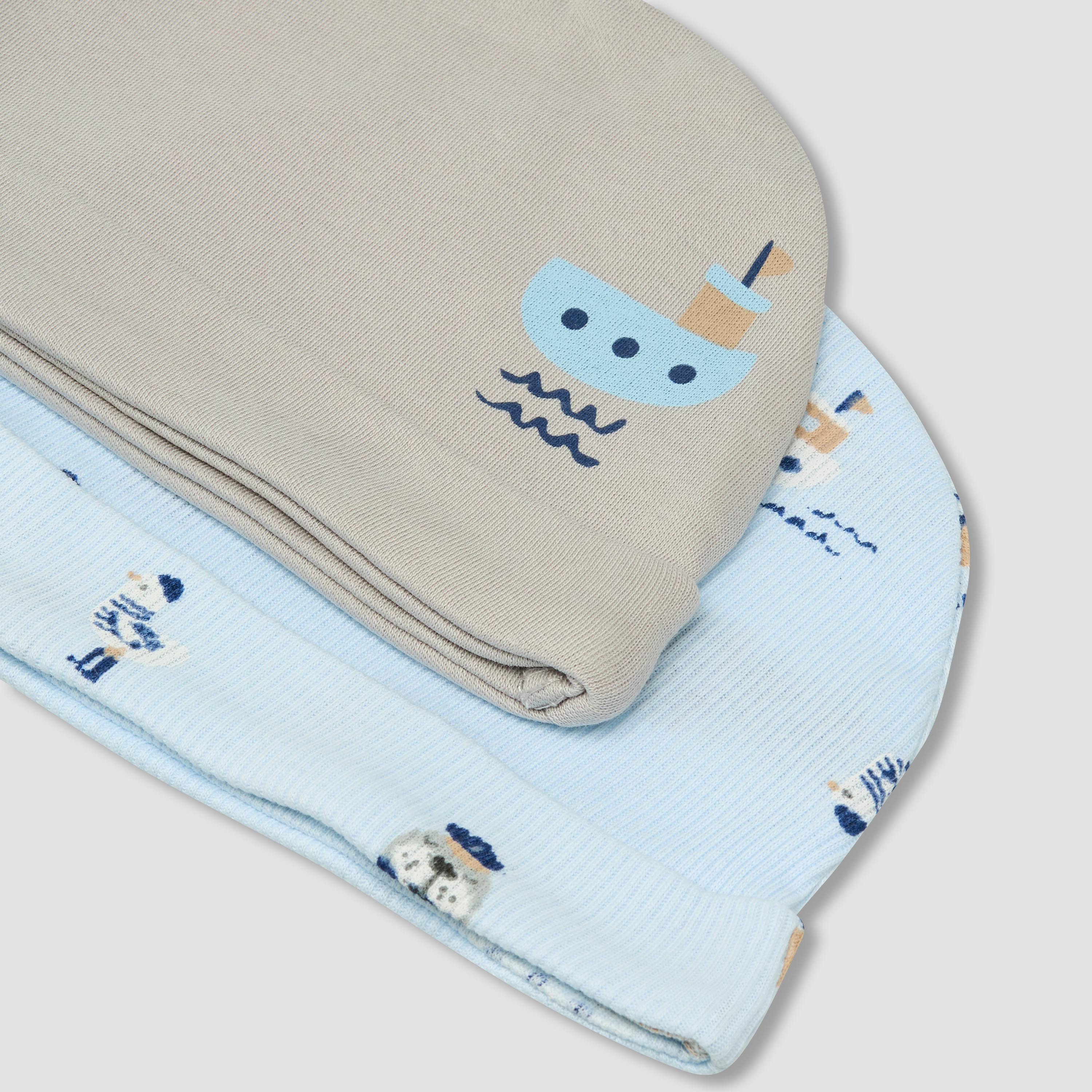 Pack of 2 Juniors Cap with Nautical Print-baby-boys-accessories-caps-image-5
