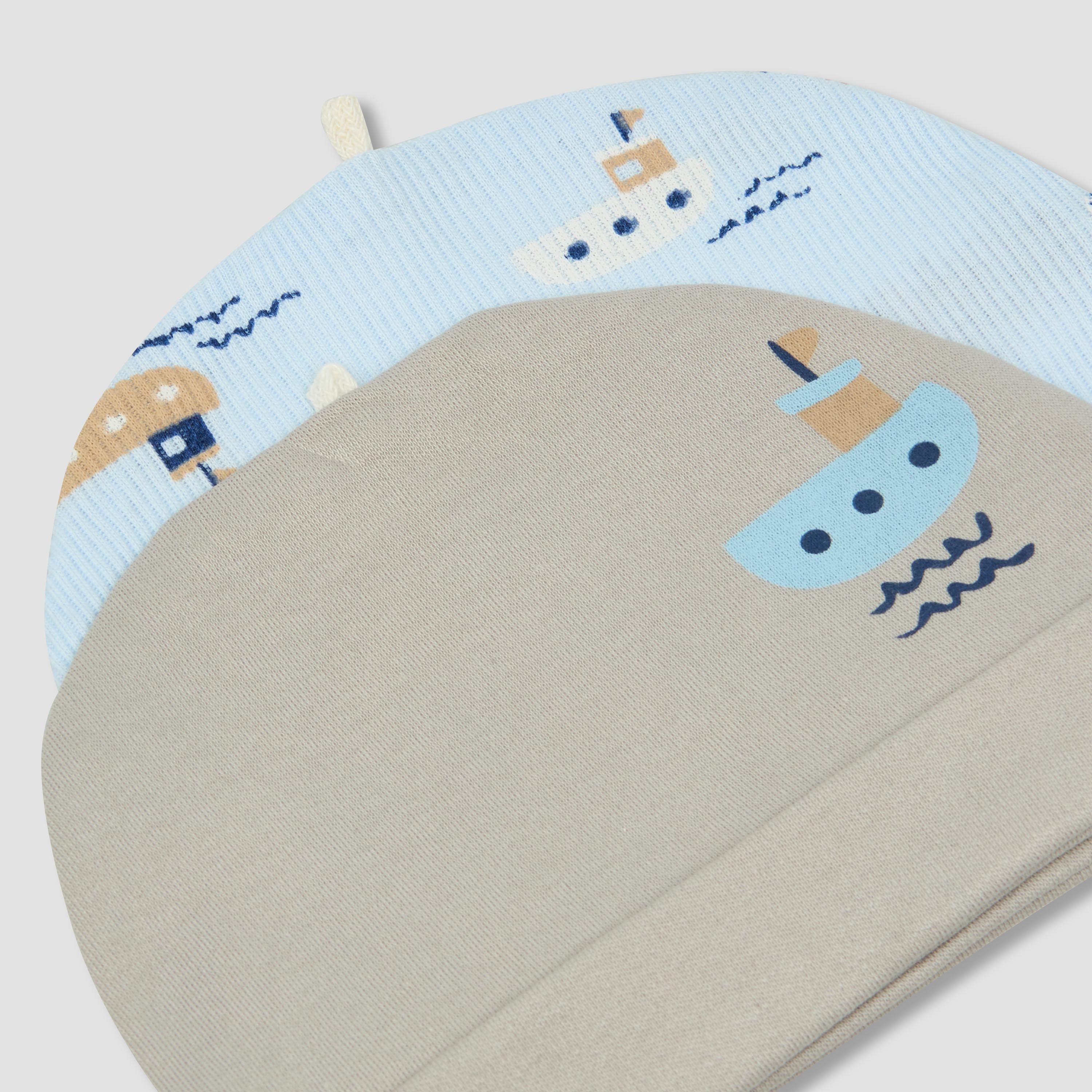 Pack of 2 Juniors Cap with Nautical Print-baby-boys-accessories-caps-image-6