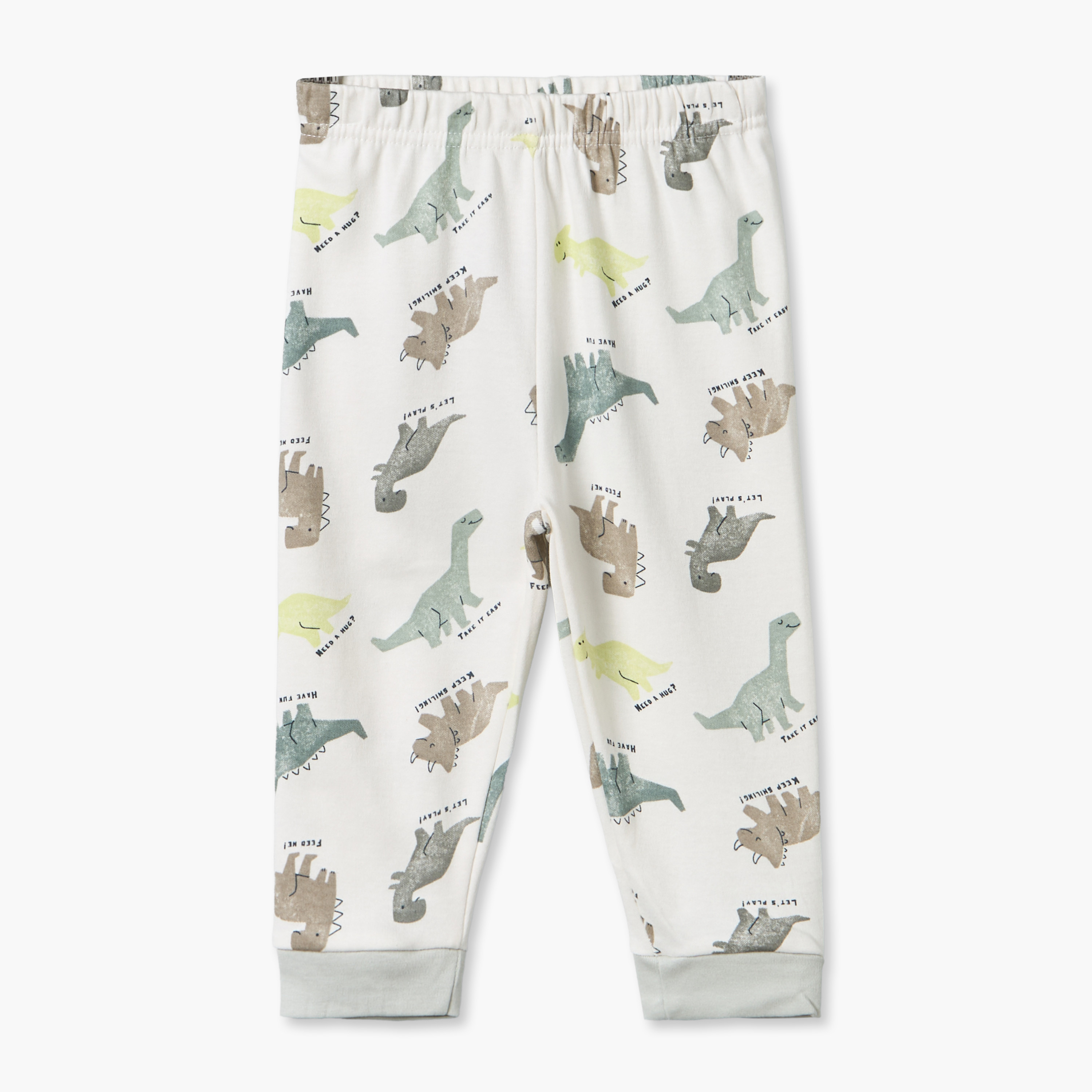 طقم بيجاما قطن بطبعات ديناصور وياقة ضيقة وأكمام طويلة من جونيورز-baby-boys-clothing-nightwear-pyjamasets-image-3