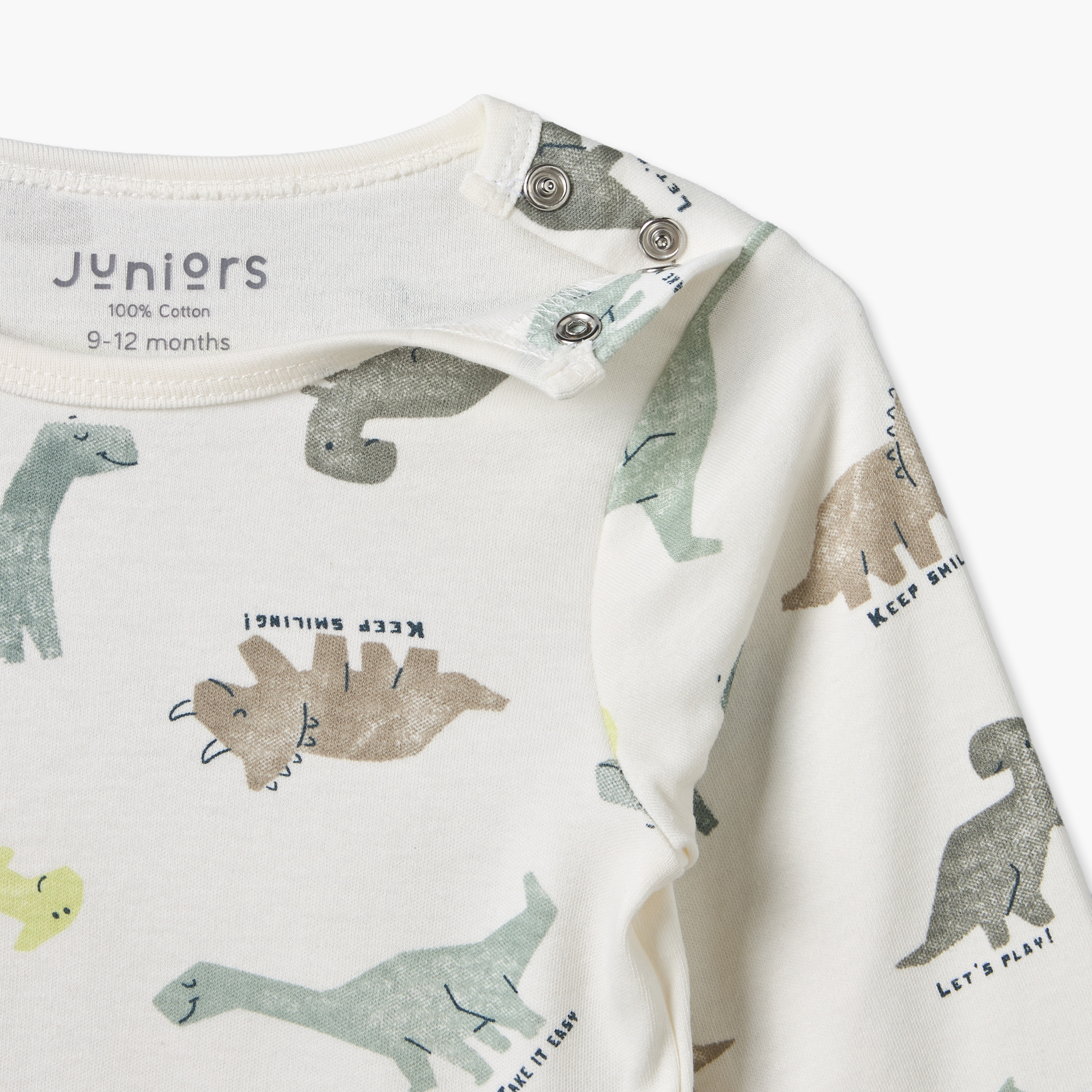 طقم بيجاما قطن بطبعات ديناصور وياقة ضيقة وأكمام طويلة من جونيورز-baby-boys-clothing-nightwear-pyjamasets-image-7