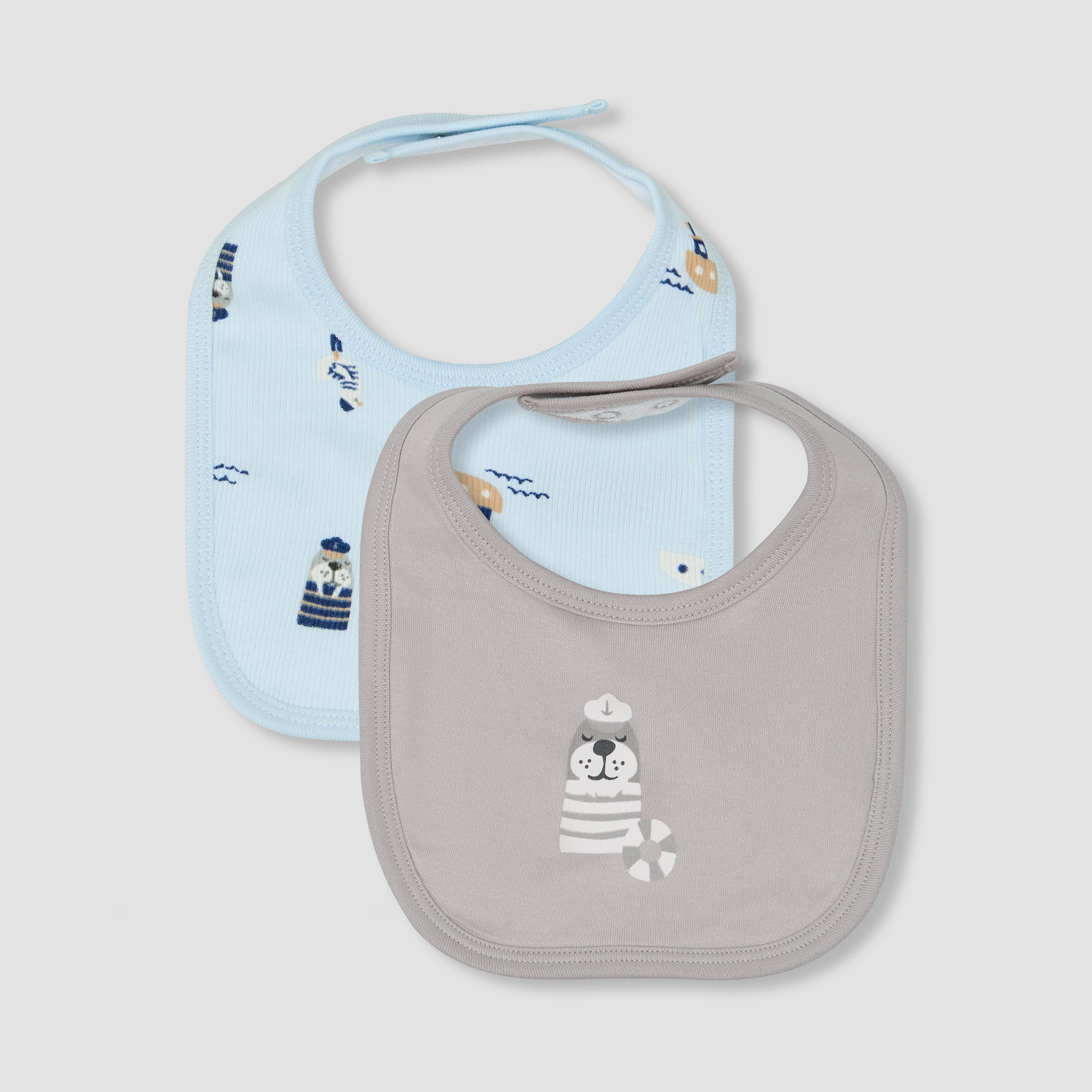 Pack of 2 Juniors Baby Bib with Snap Button Closure-baby-feeding-bibs-image-1