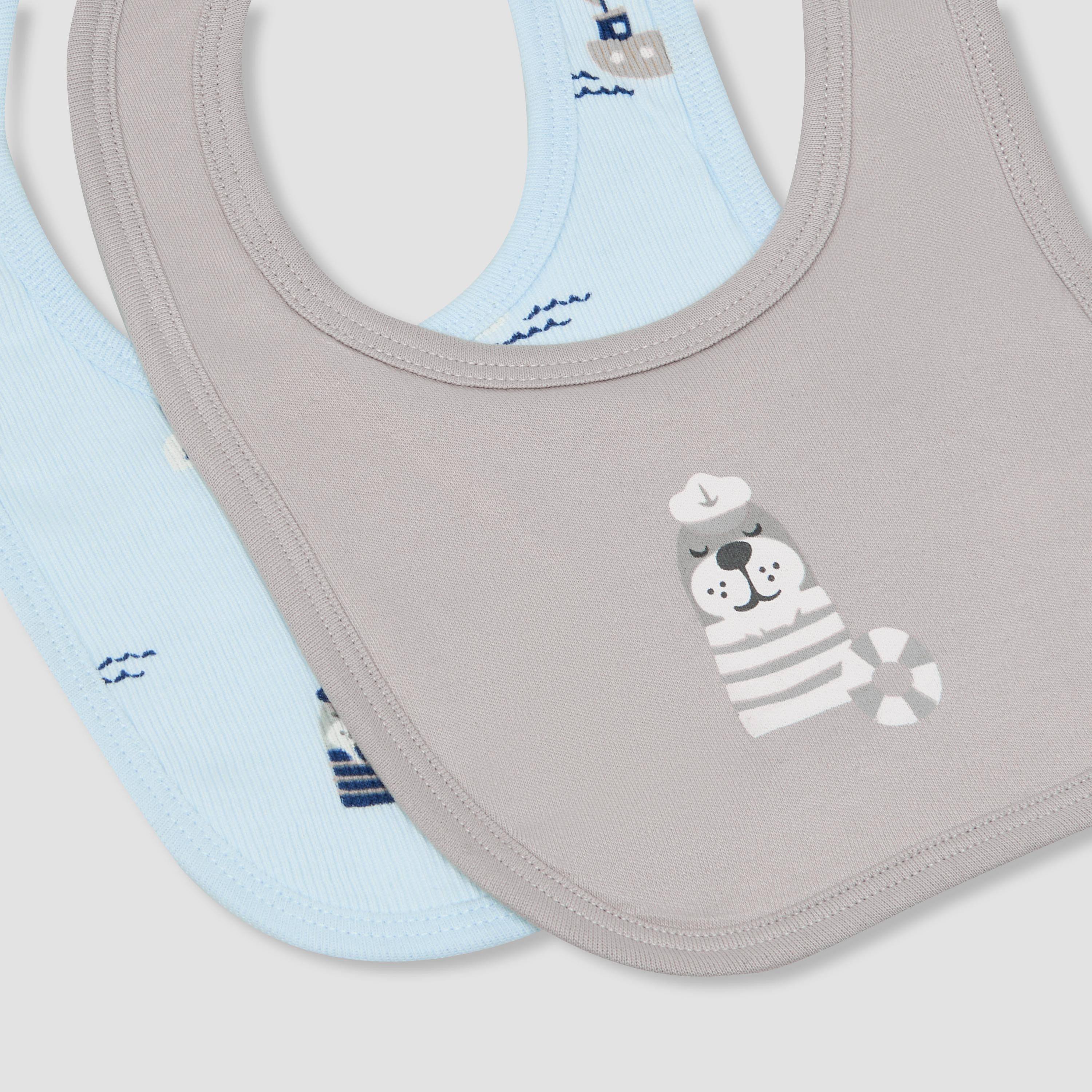 Pack of 2 Juniors Baby Bib with Snap Button Closure-baby-feeding-bibs-image-5