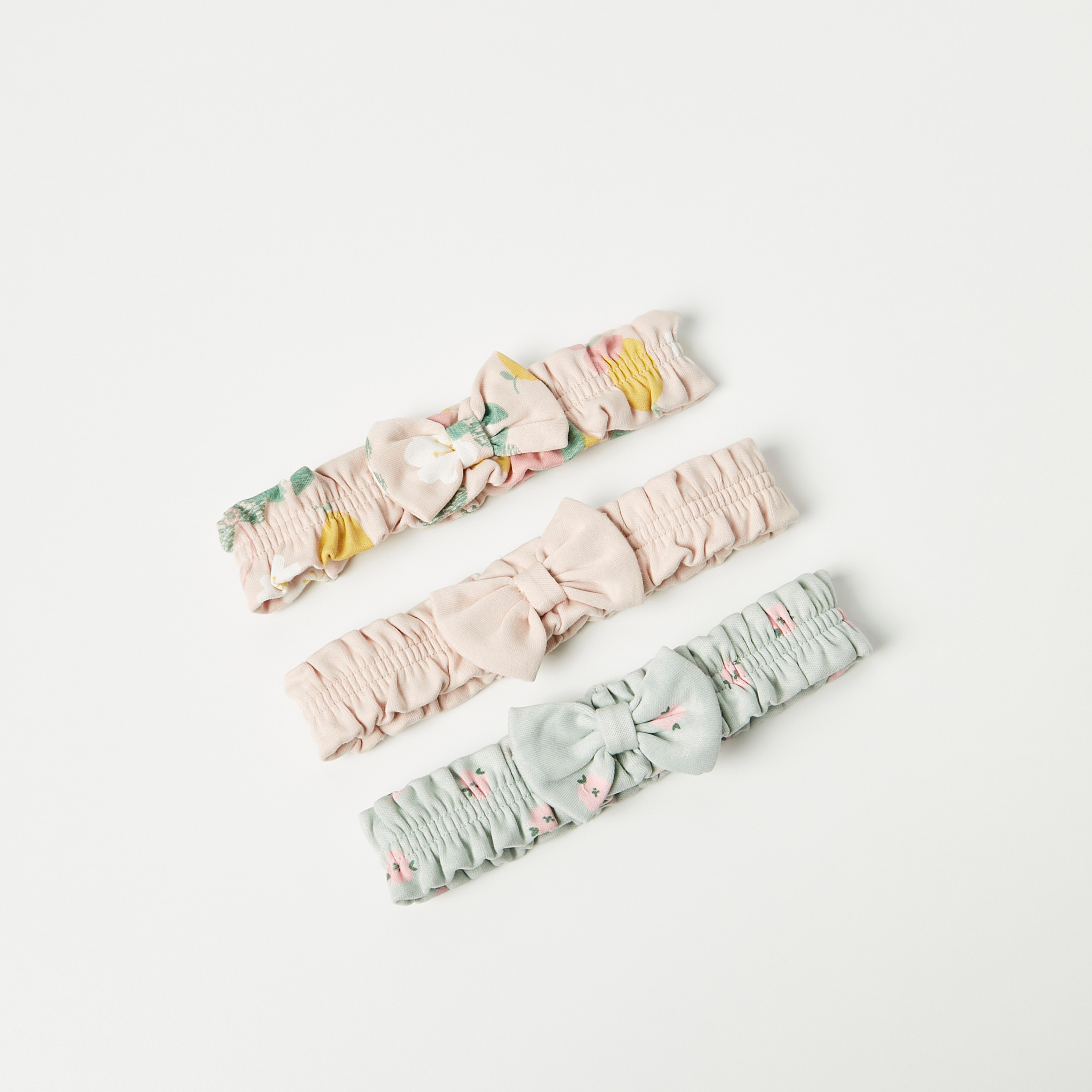 شرائط رأس قطن بفيونكة من جونيورز - طقم من 3 قطع-baby-girls-accessories-hairaccessories-image-1