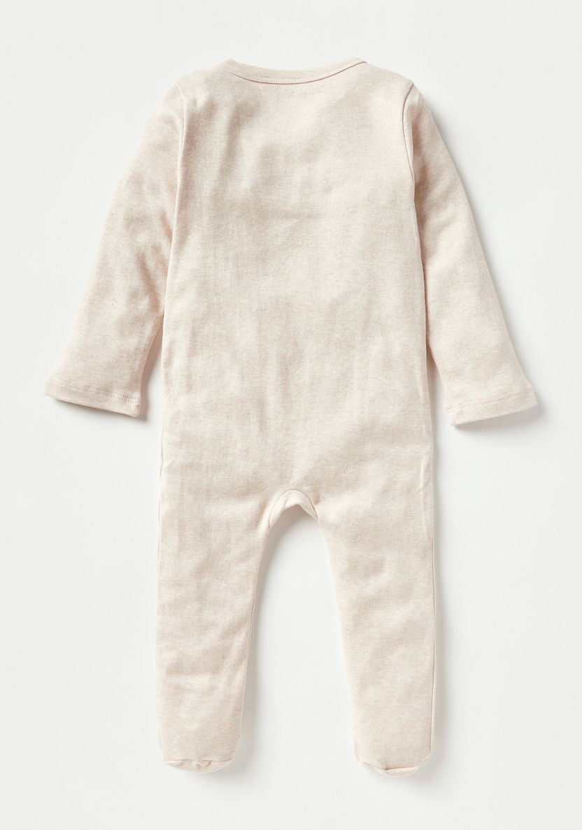 Juniors Typography Applique Detail Closed Feet Sleepsuit with Snap Button Closure-Sleepsuits-image-3