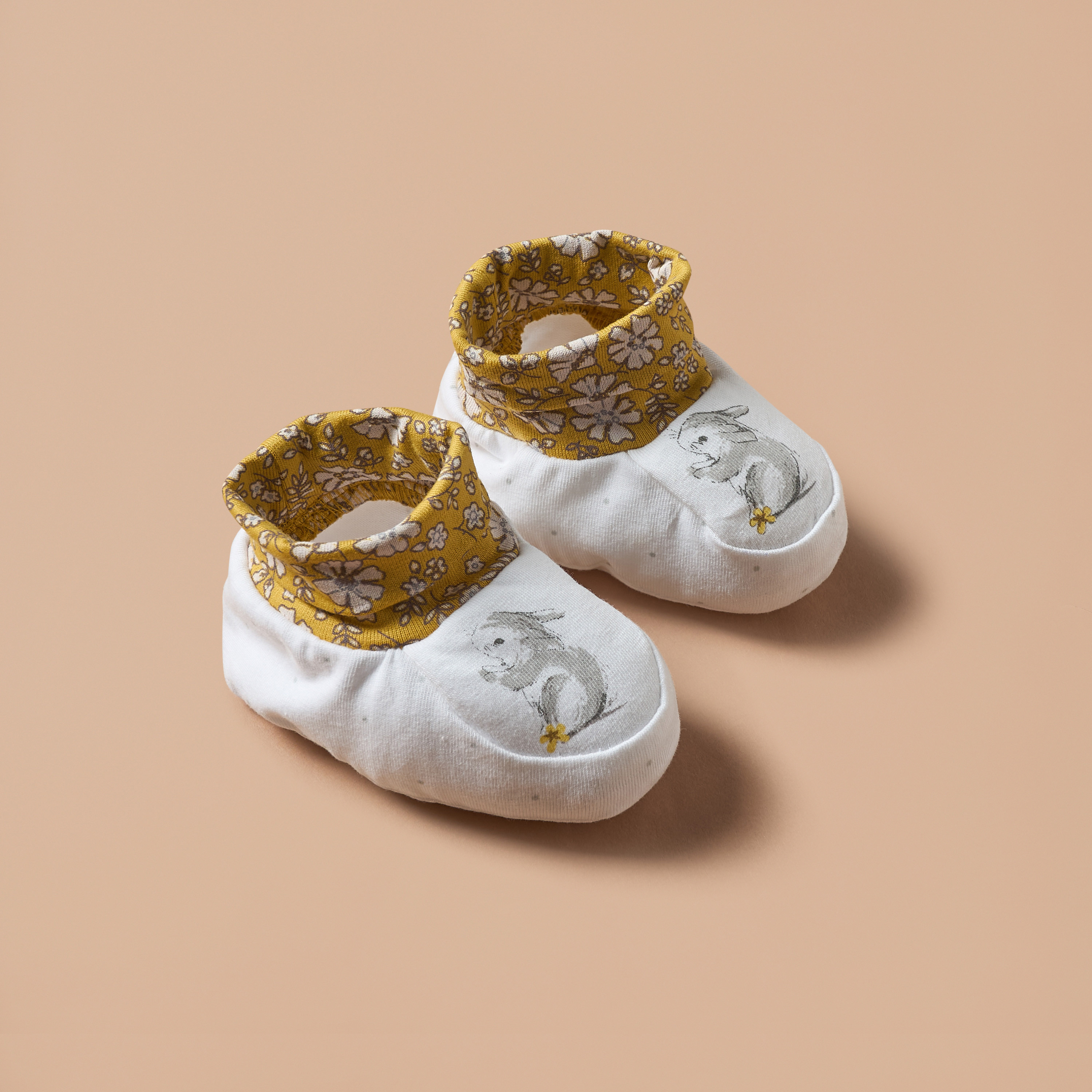 Juniors Bunny Print Booties-baby-girls-shoes-booties-image-2