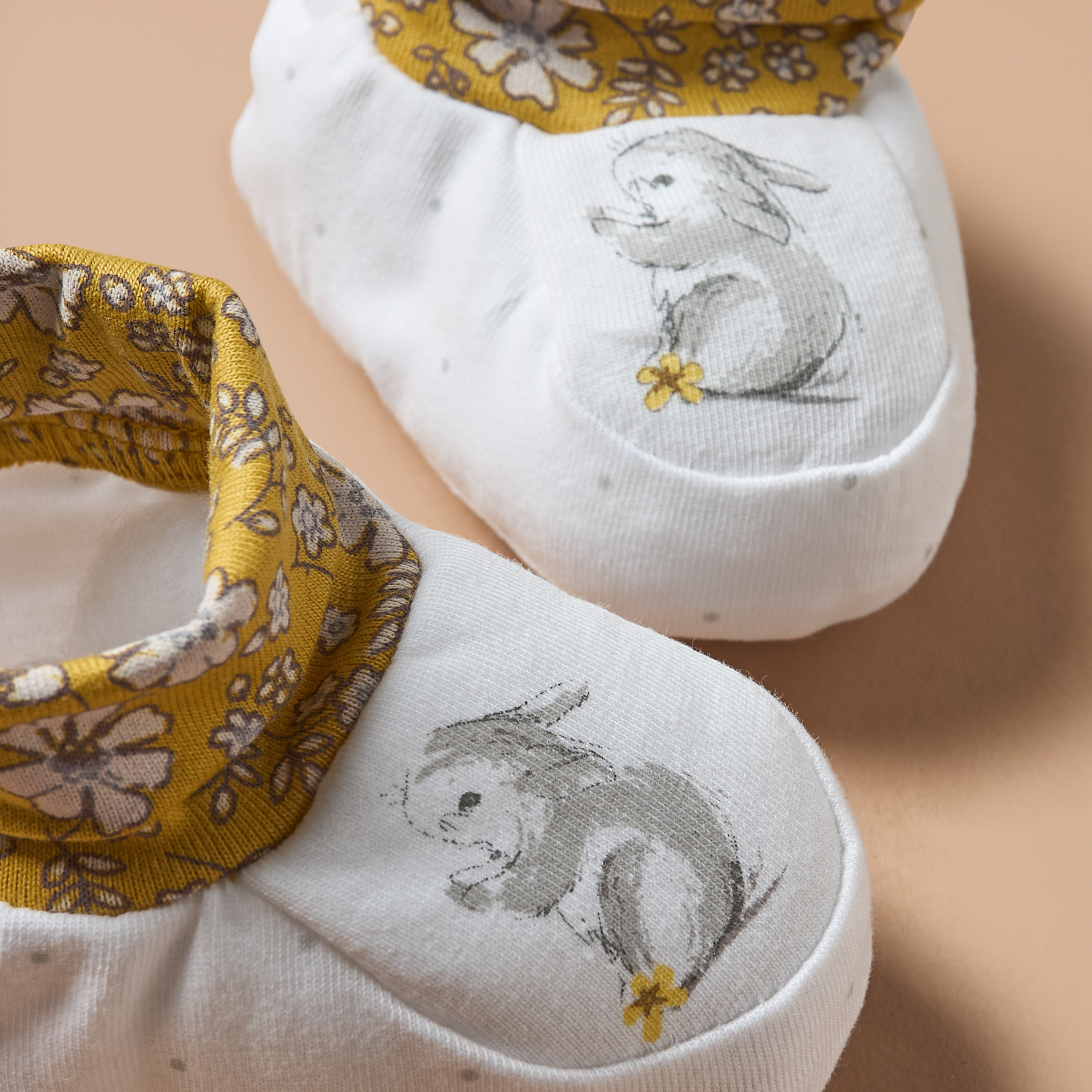Juniors Bunny Print Booties-baby-girls-shoes-booties-image-4
