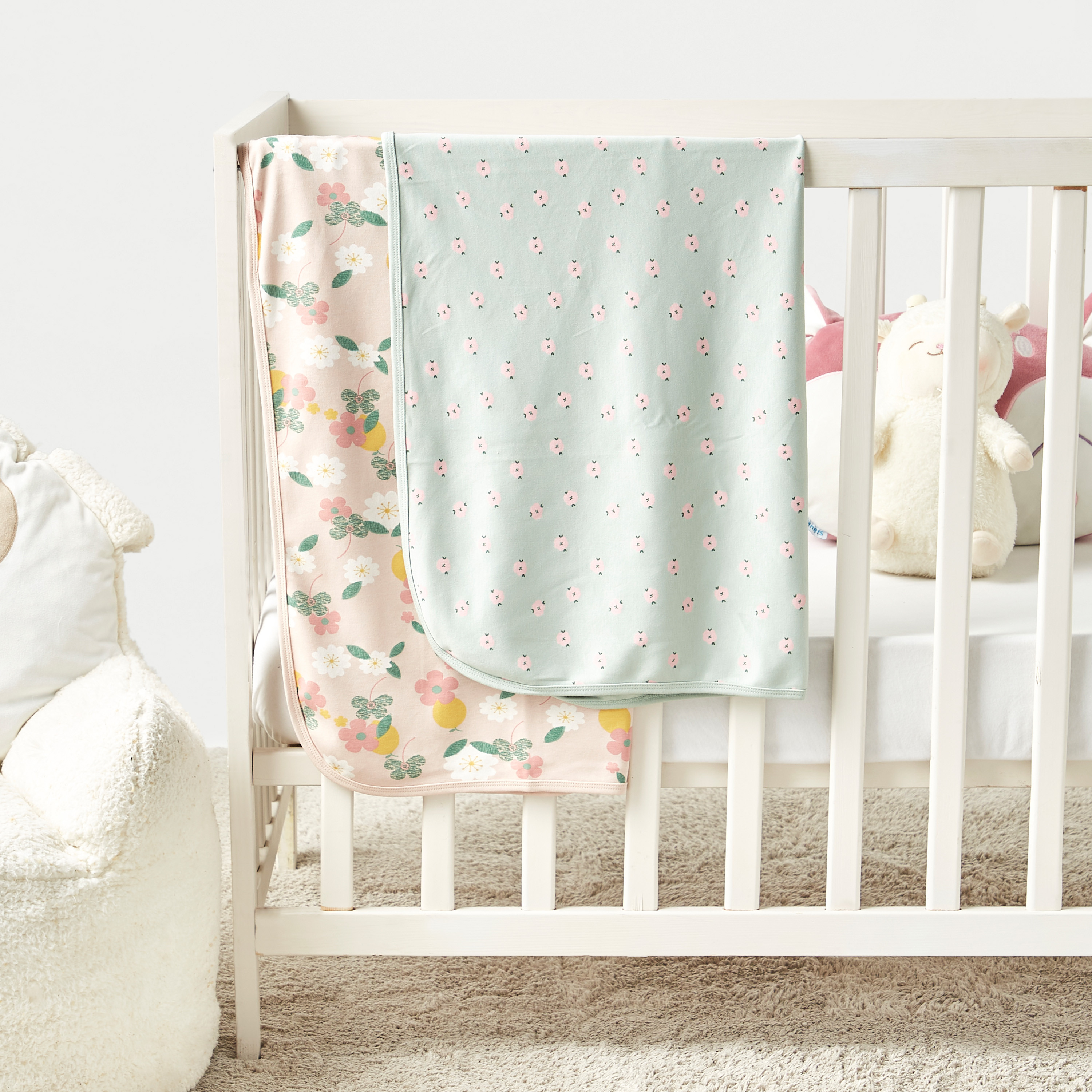 Juniors Printed Receiving Blanket - Set of 2-baby-nursery-blanketsandswaddles-receivingblankets-image-1