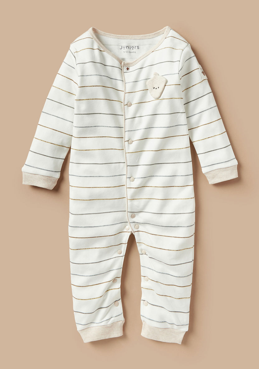 Juniors Striped Sleepsuit with Long Sleeves-Sleepsuits-image-0