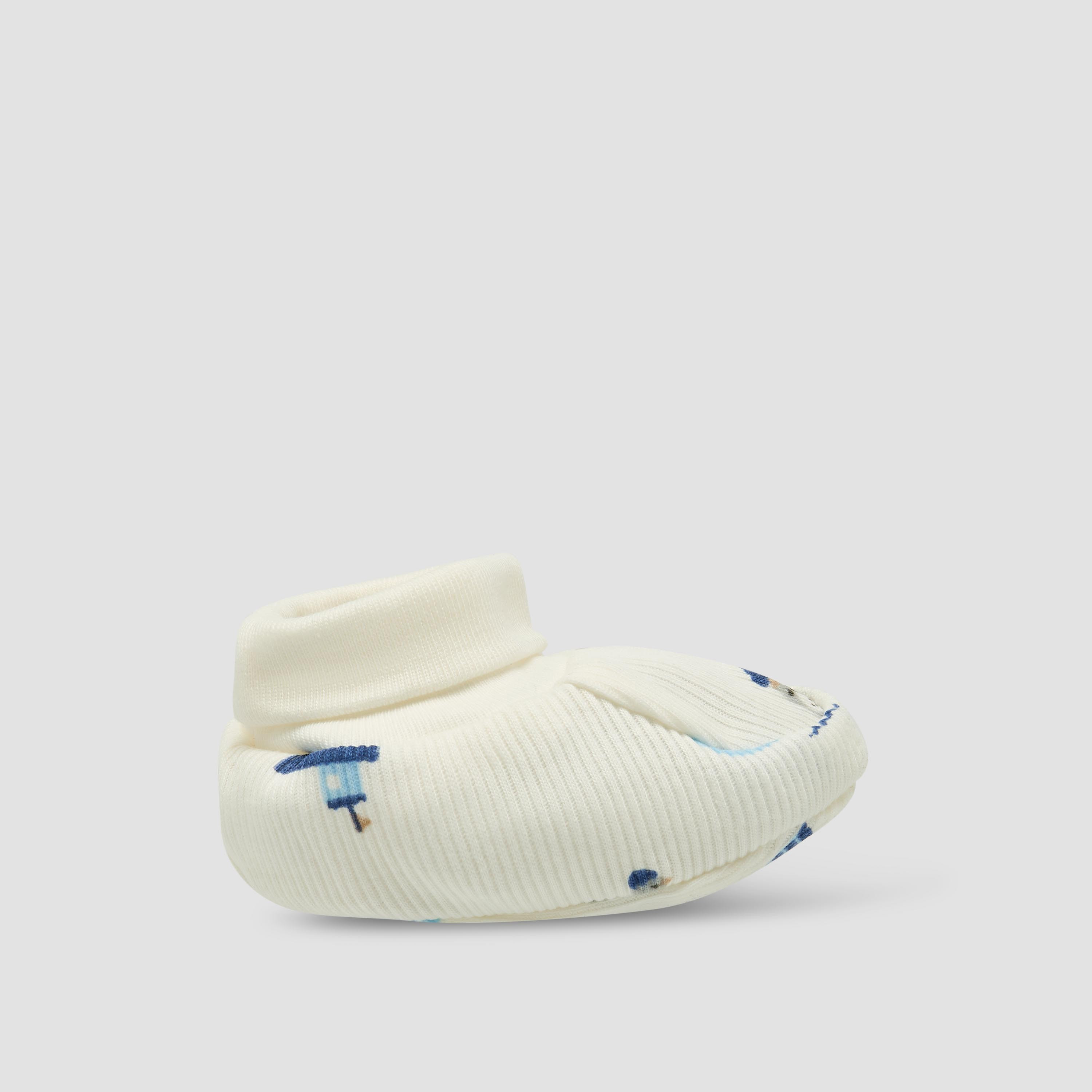 Pack of 2 Juniors Booties with Elasticated Cuff, Printed-baby-boys-shoes-booties-image-5