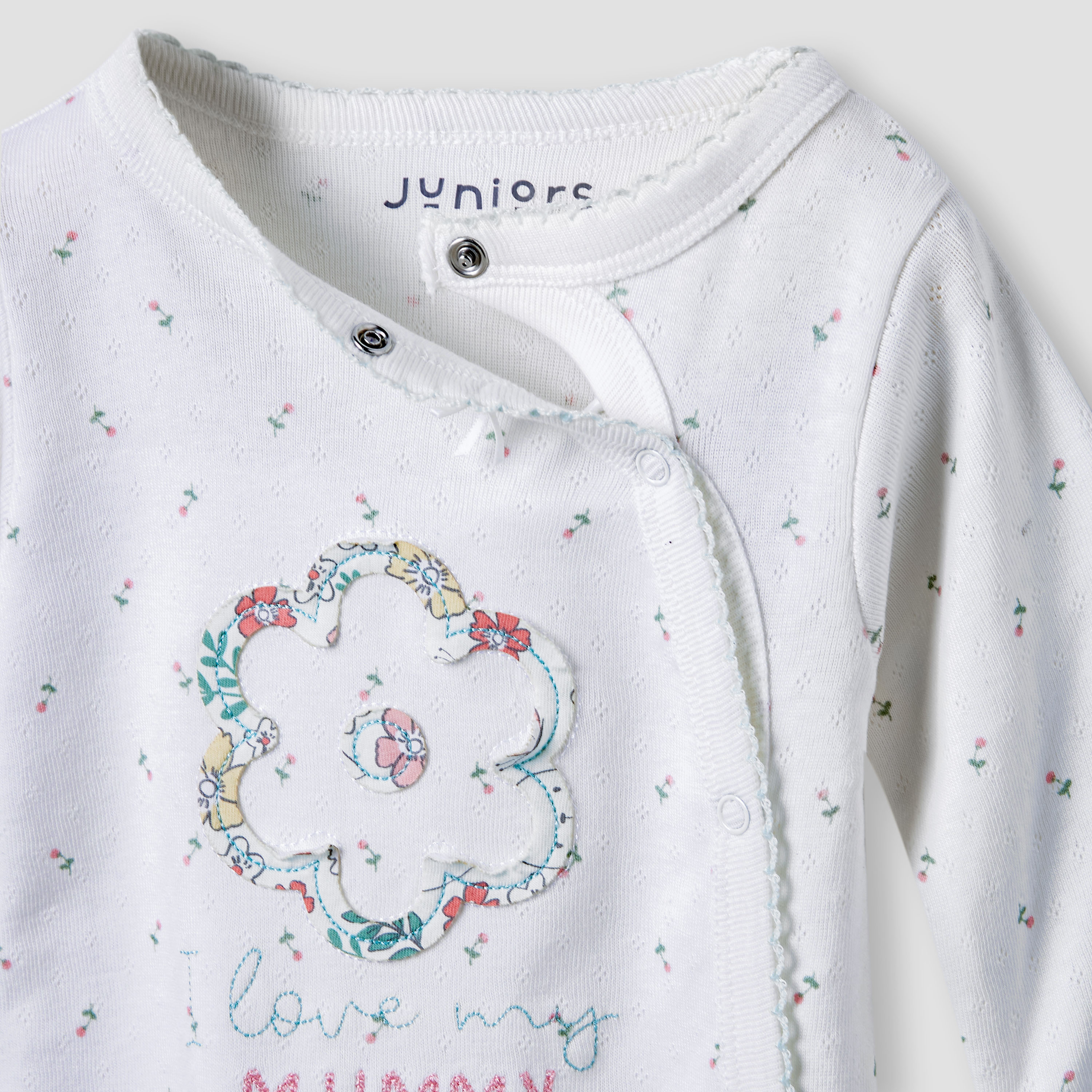 Juniors Floral Print Sleepsuit with Long Sleeves and Button Closure-baby-girls-clothing-nightwear-sleepsuits-image-3
