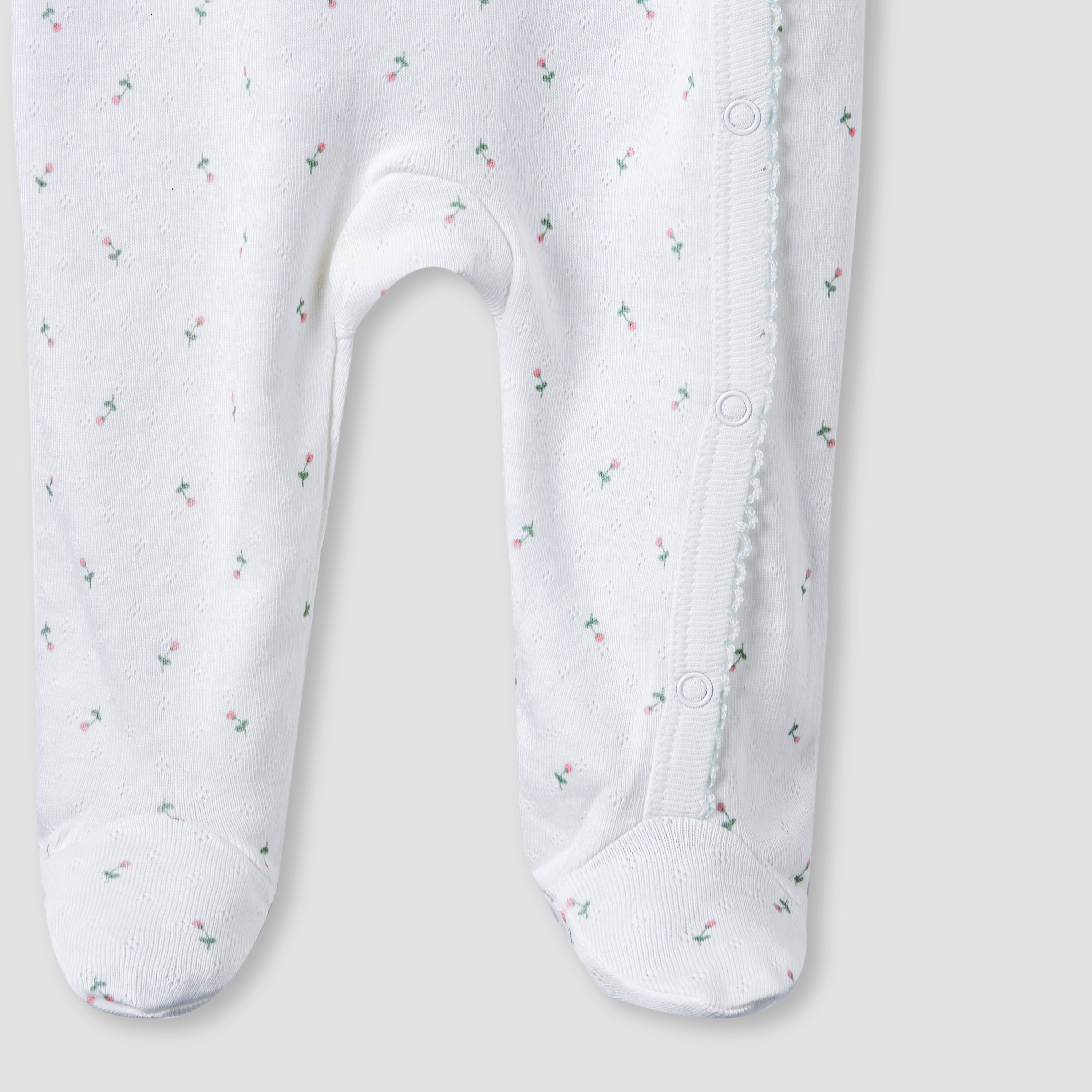Juniors Floral Print Sleepsuit with Long Sleeves and Button Closure-baby-girls-clothing-nightwear-sleepsuits-image-4