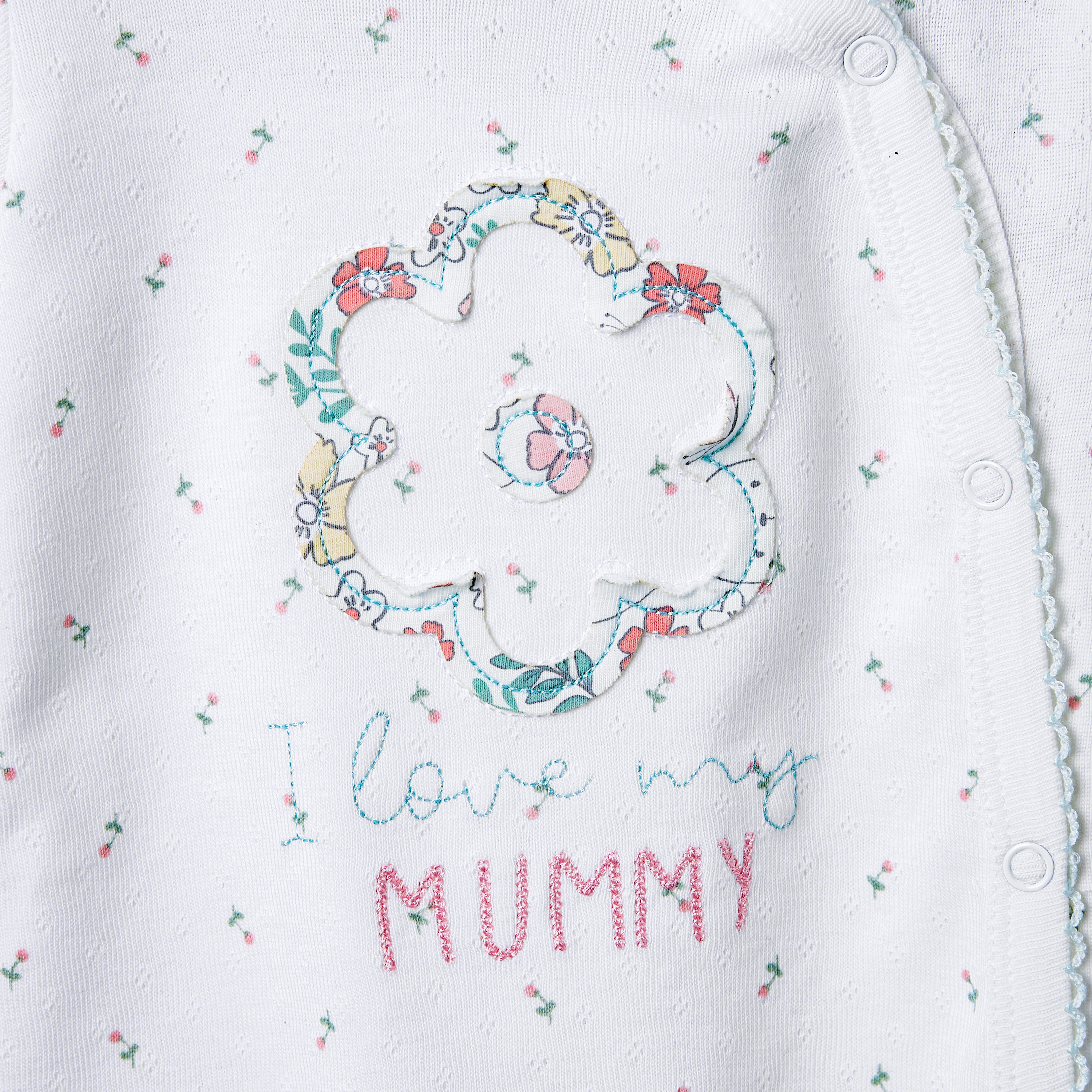 Juniors Floral Print Sleepsuit with Long Sleeves and Button Closure-baby-girls-clothing-nightwear-sleepsuits-image-5