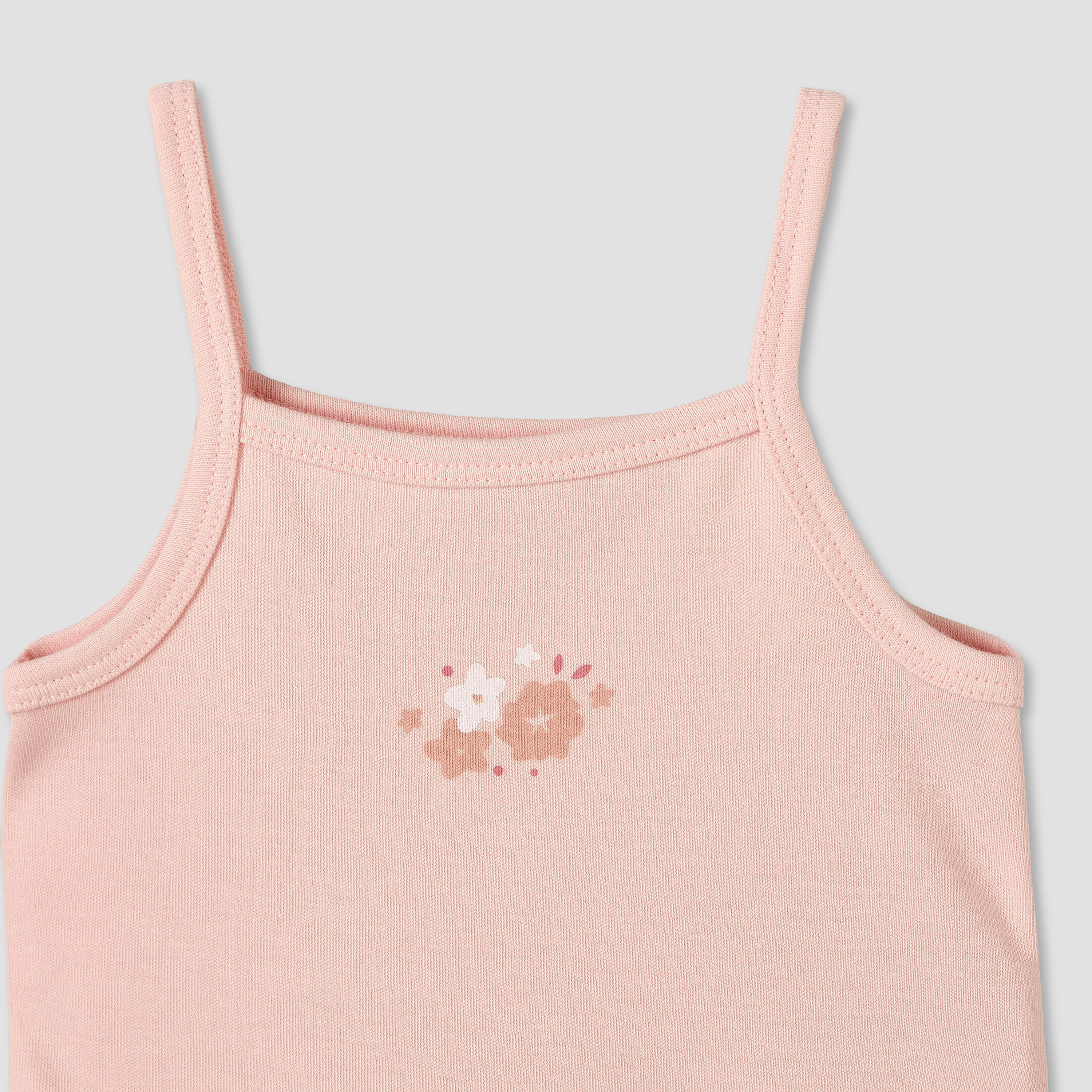 Pack of 3 Juniors Cotton Strappy Bodysuit with Floral Print-baby-girls-clothing-bodysuits-image-6
