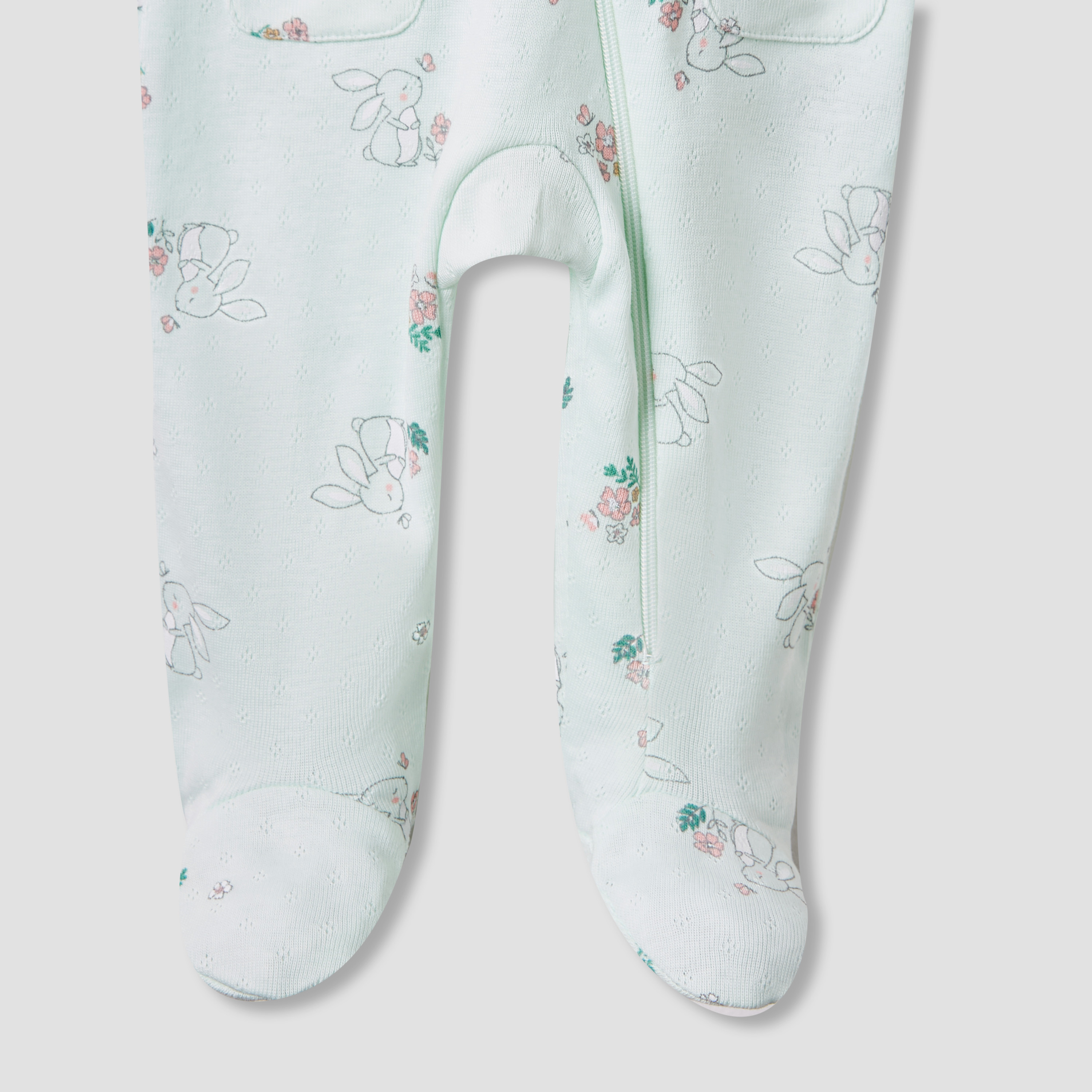 Juniors Printed Sleepsuit with Long Sleeves and Zip Closure-baby-girls-clothing-nightwear-sleepsuits-image-4