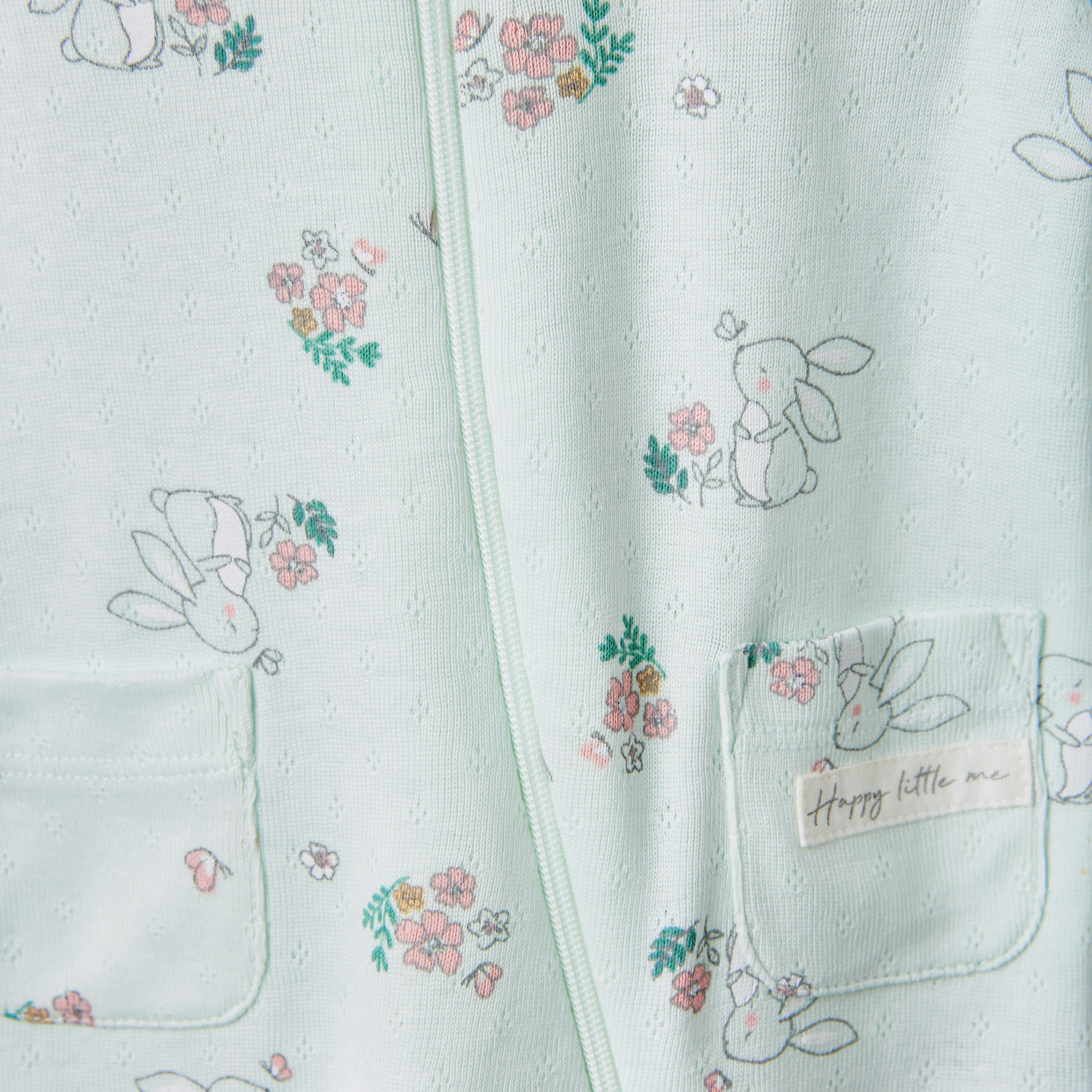 Juniors Printed Sleepsuit with Long Sleeves and Zip Closure-baby-girls-clothing-nightwear-sleepsuits-image-5
