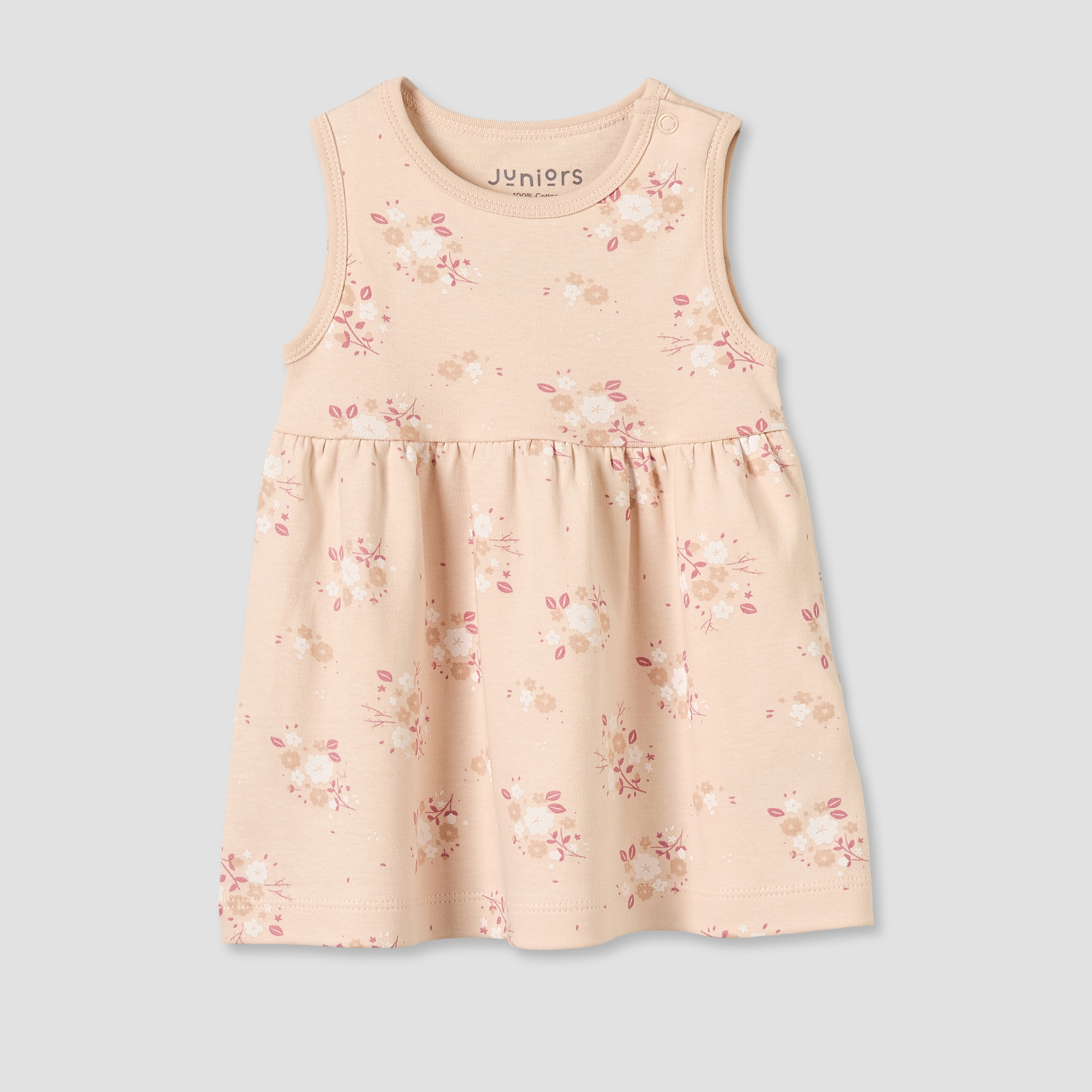 Pack of 3 Juniors Round Neck Knee Length A-line Dress with Floral Print-baby-girls-clothing-dressesandjumpsuits-image-2