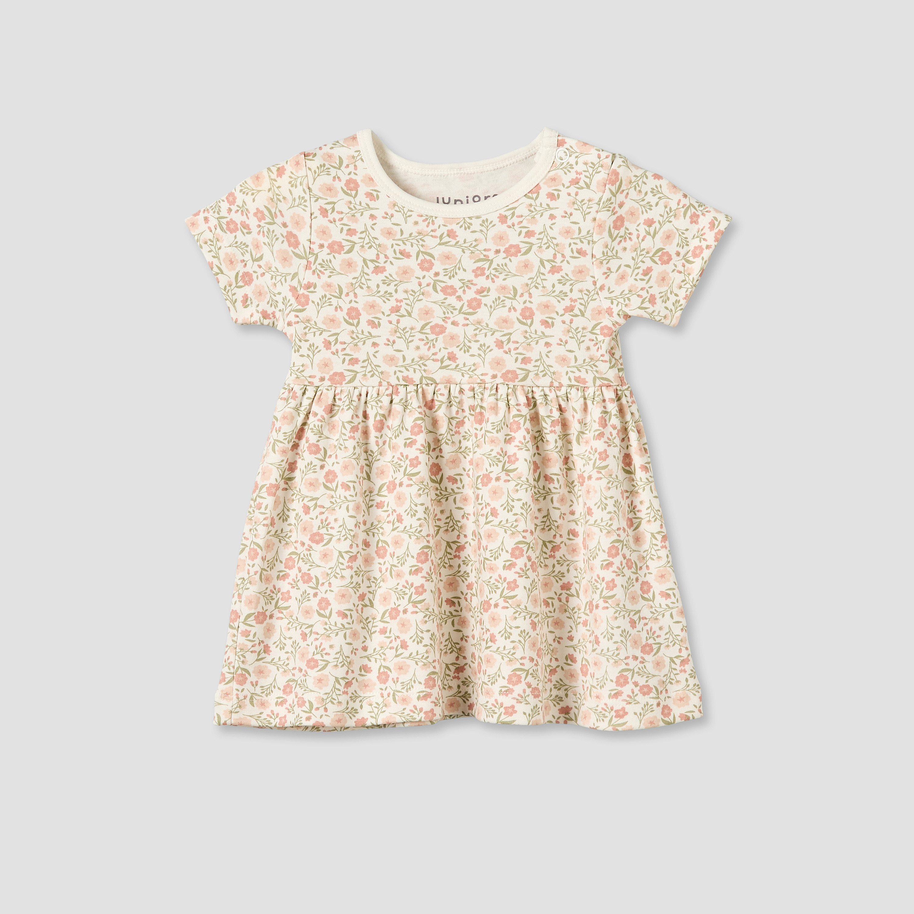 Pack of 3 Juniors Round Neck Knee Length A-line Dress with Floral Print-baby-girls-clothing-dressesandjumpsuits-image-3